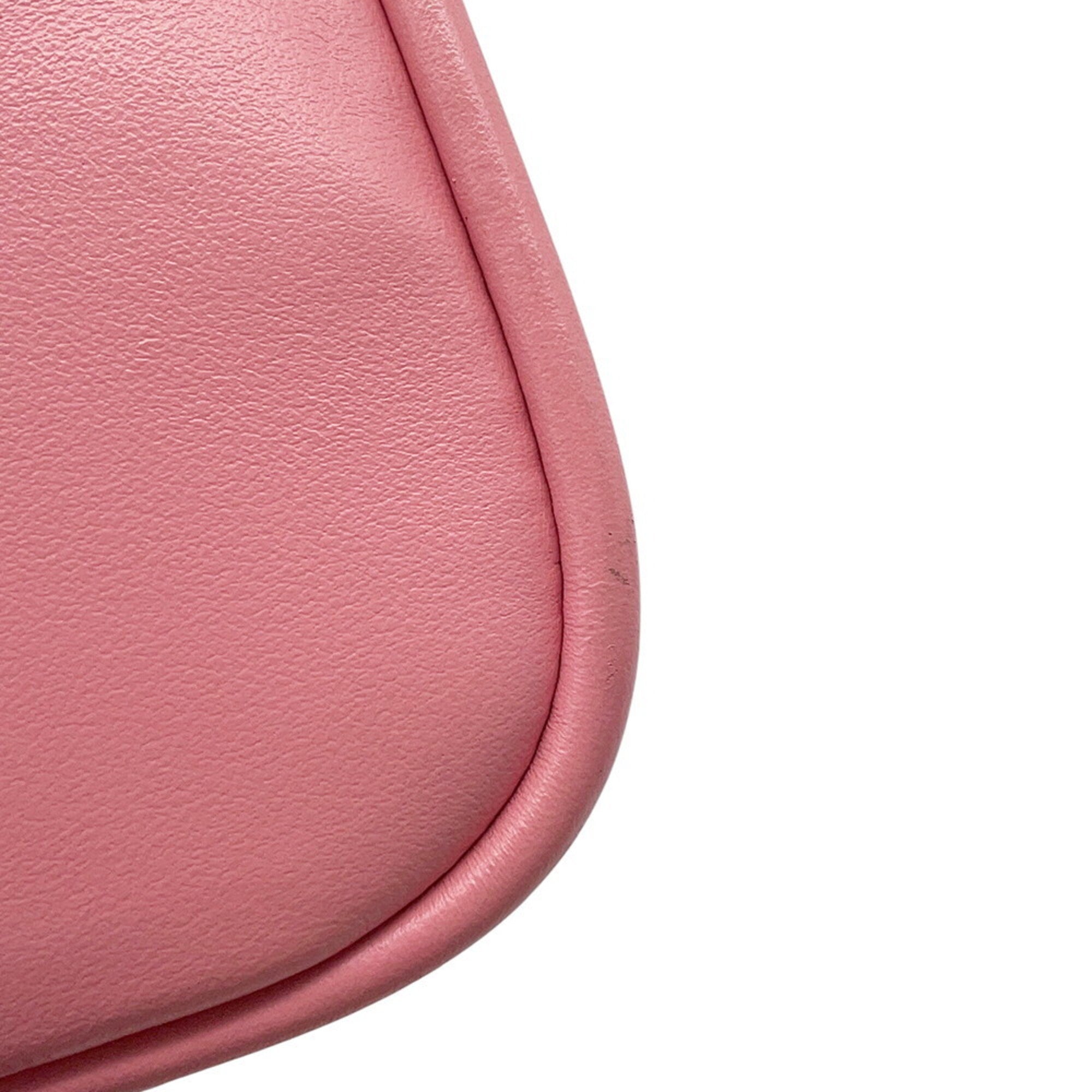 Prada Pink Leather Handbag Shoulder Bag (Pre-Owned)