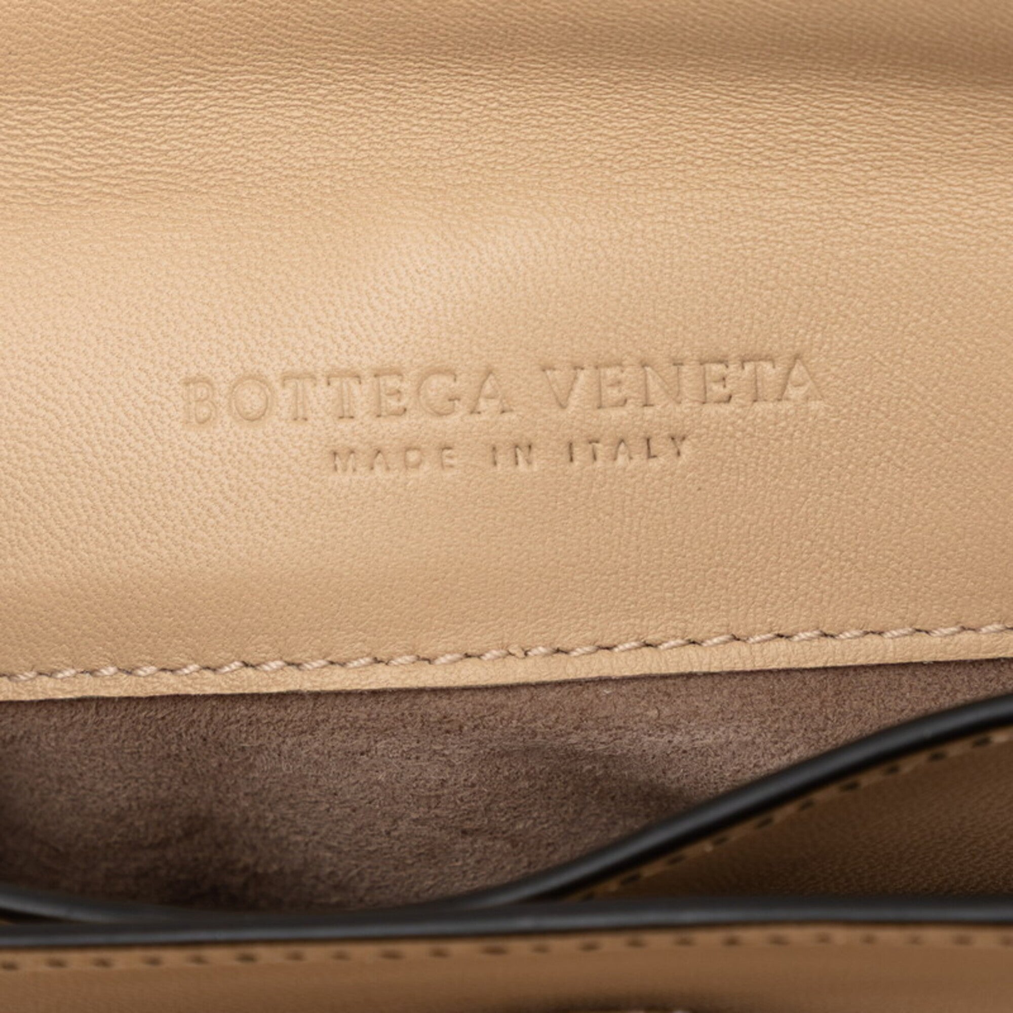 Bottega Veneta Beige Brown White Leather Handbag Shoulder Bag (Pre-Owned)