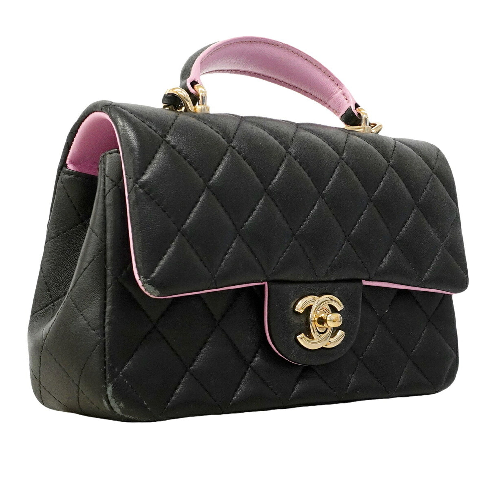 Chanel Black Leather Handbag (Pre-Owned)