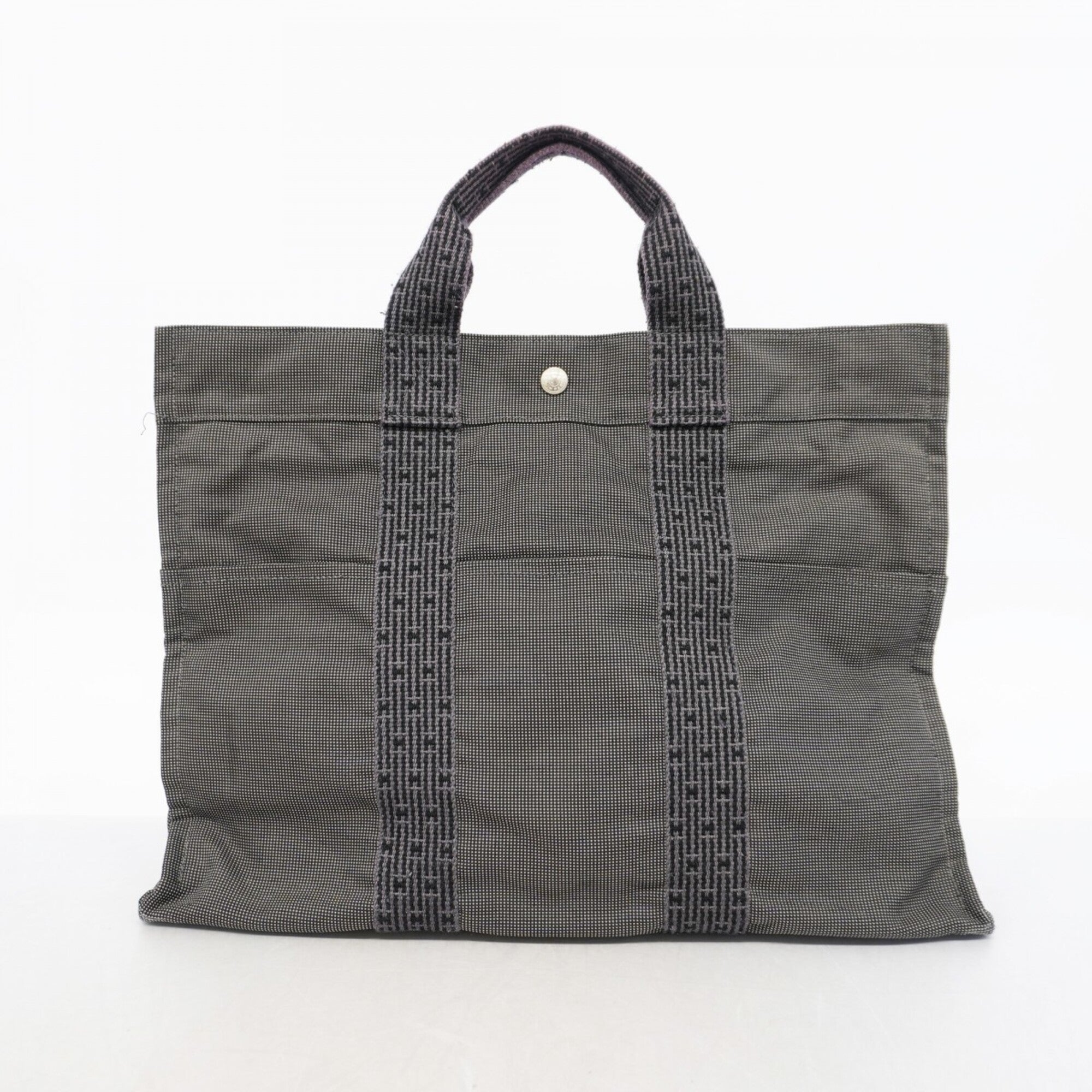 Hermes Gray Canvas Tote Bag (Pre-Owned)