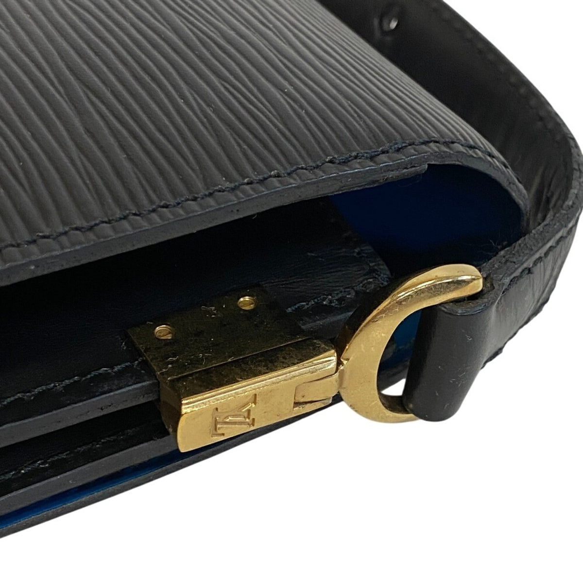 Louis Vuitton Black Blue Leather Shoulder Bag (Pre-Owned)