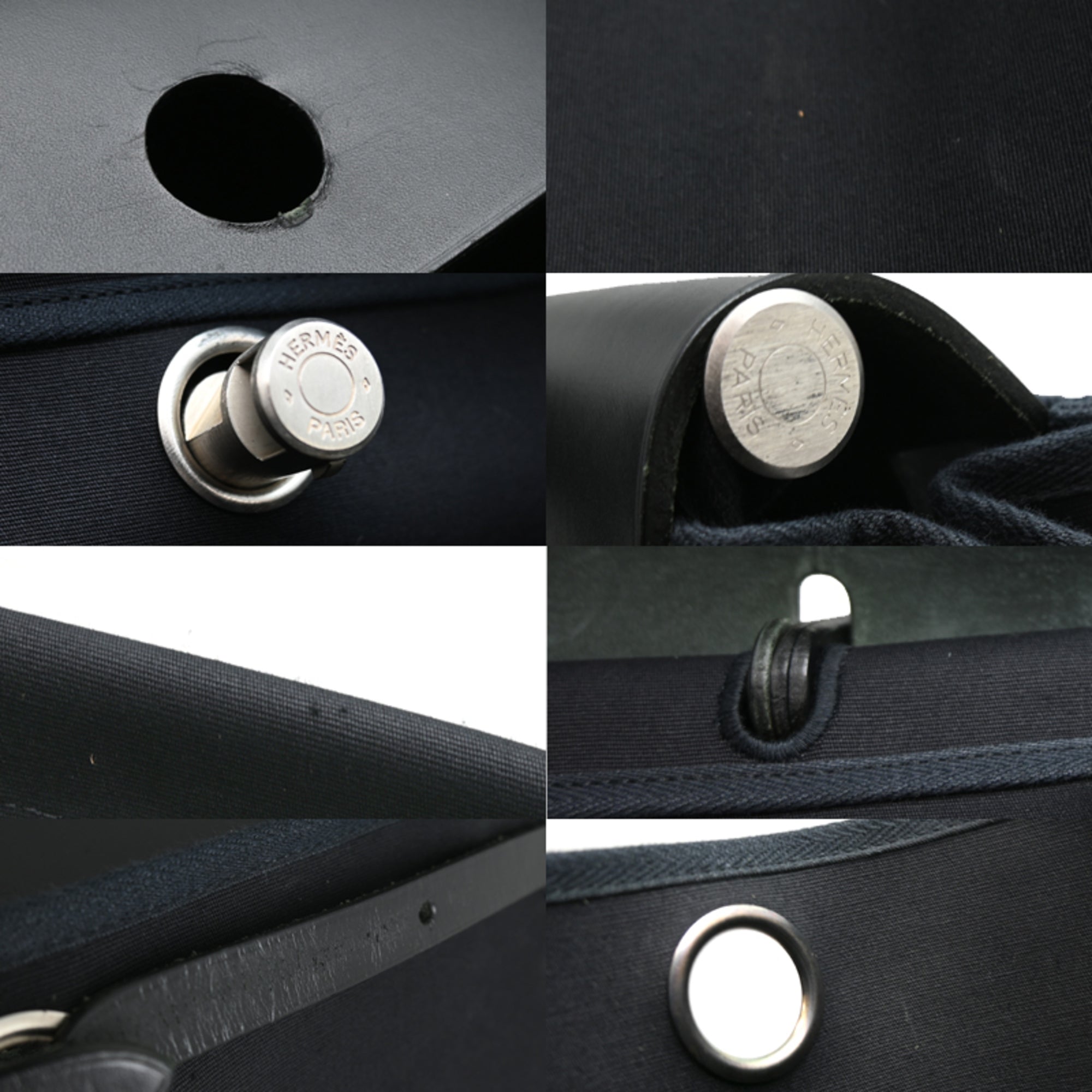 Hermes Black Toile Officier Shoulder Bag (Pre-Owned)