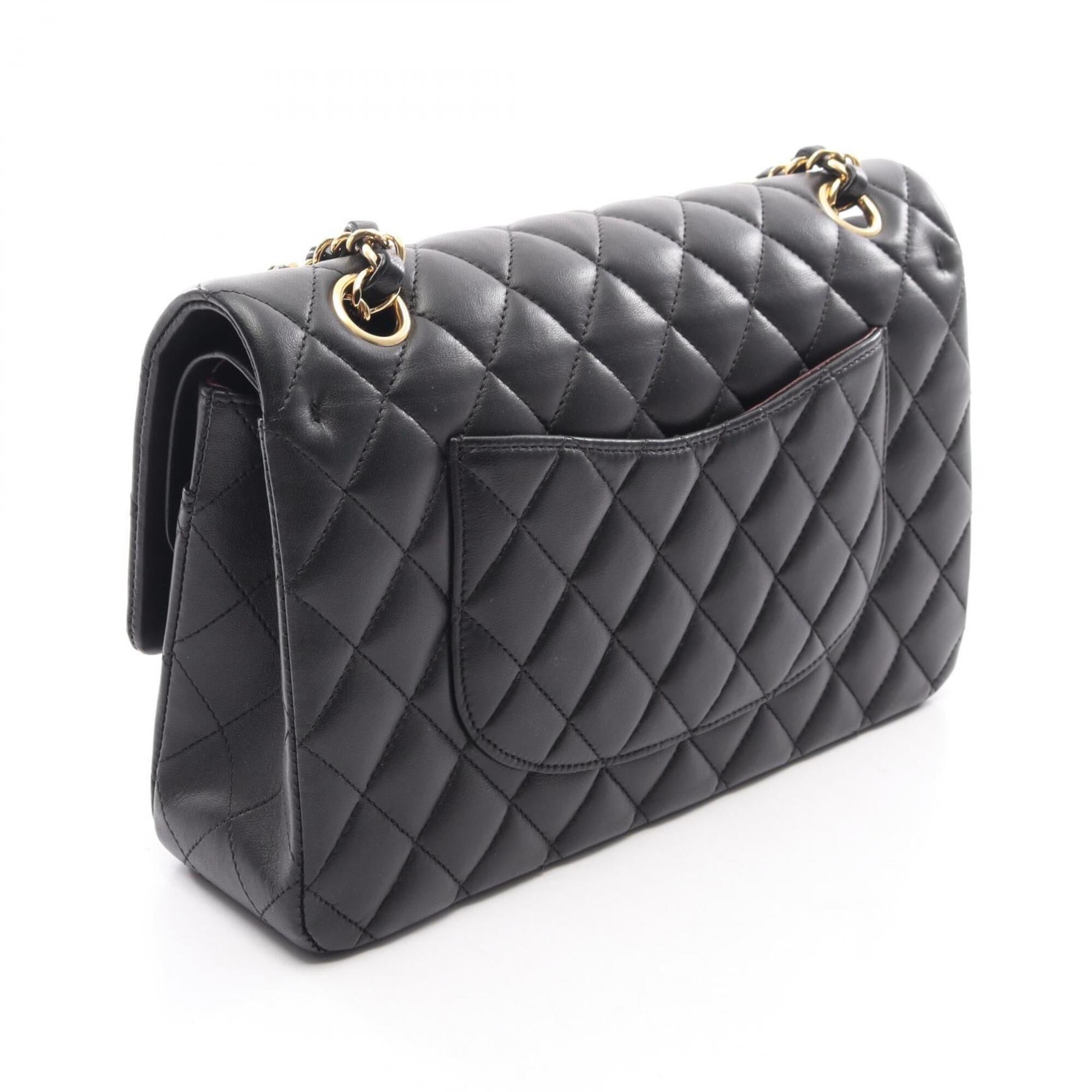 Chanel Black Leather Handbag Shoulder Bag (Pre-Owned)