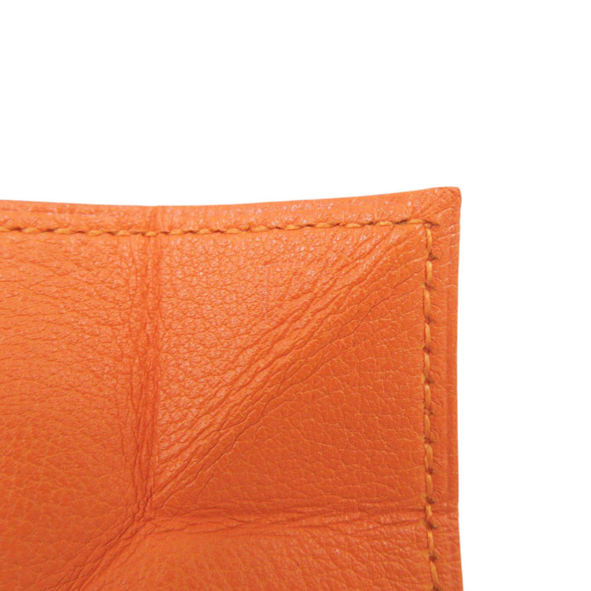 Hermes Orange Gulliver Leather Coin Purse/Coin Case (Pre-Owned)