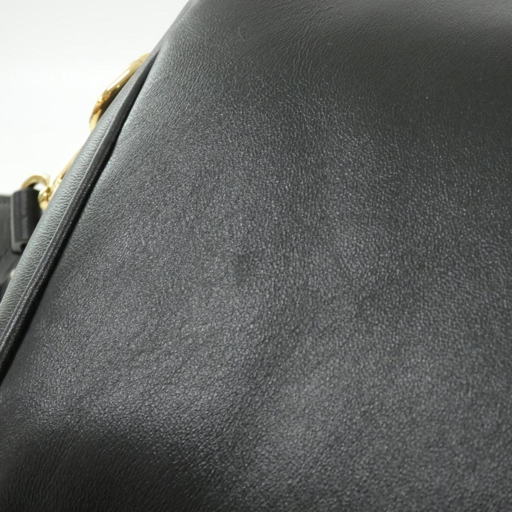 Louis Vuitton Black Leather Shoulder Bag (Pre-Owned)