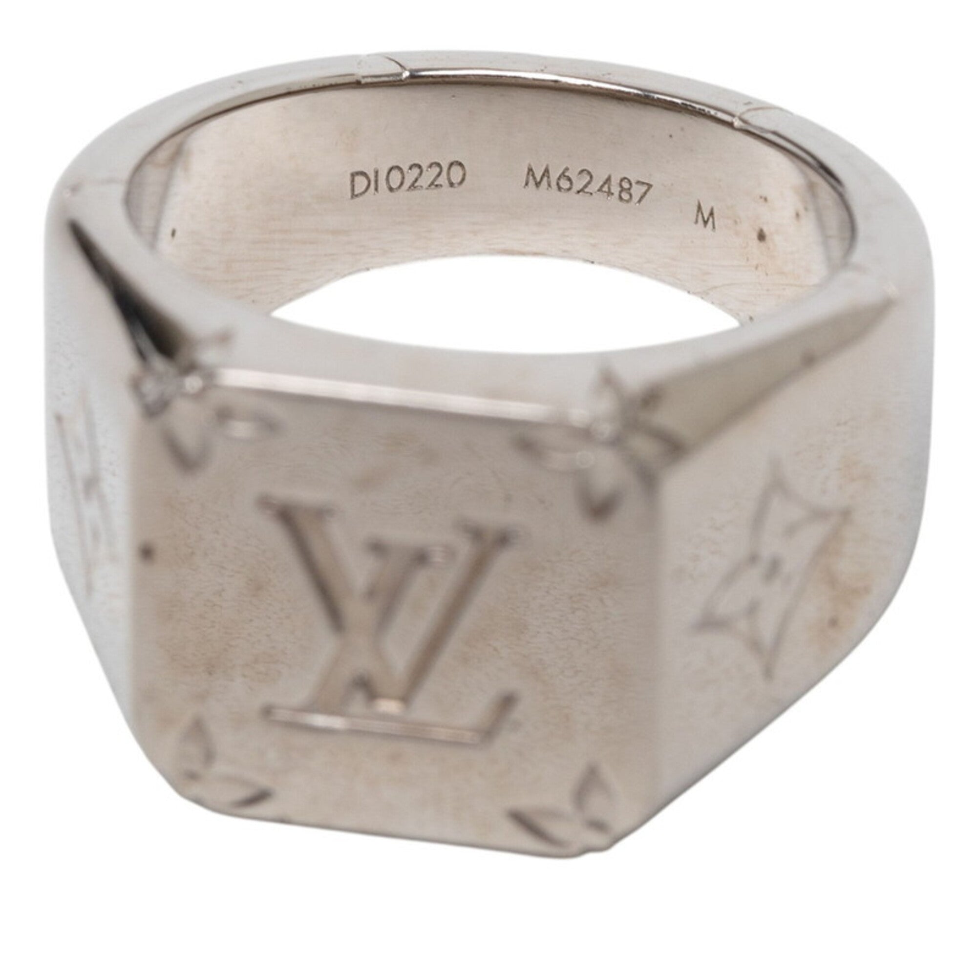 Louis Vuitton Silver Metal Band Ring (Pre-Owned)