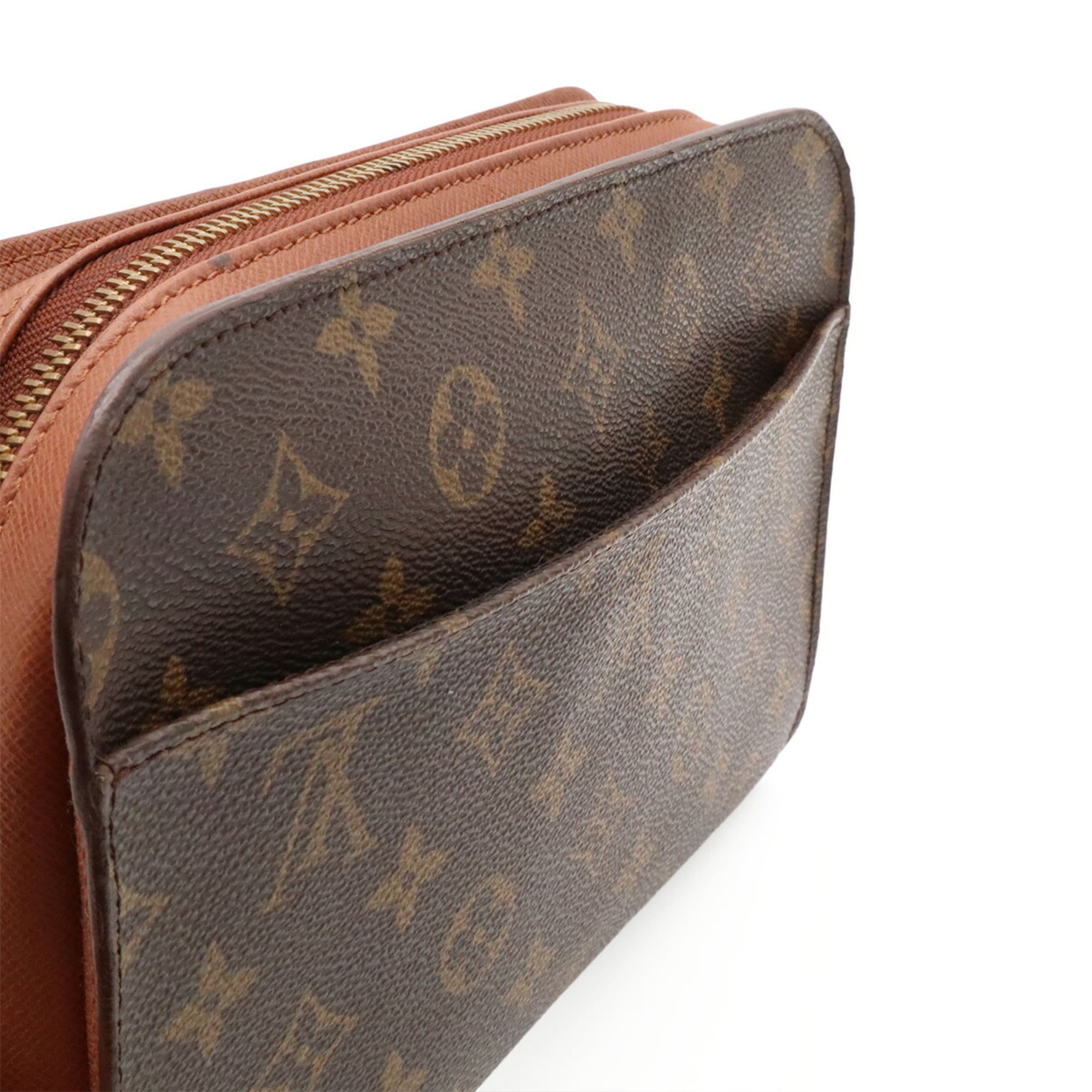 Louis Vuitton Brown Monogram Canvas Pvc Coated Canvas Clutch Bag Handbag (Pre-Owned)