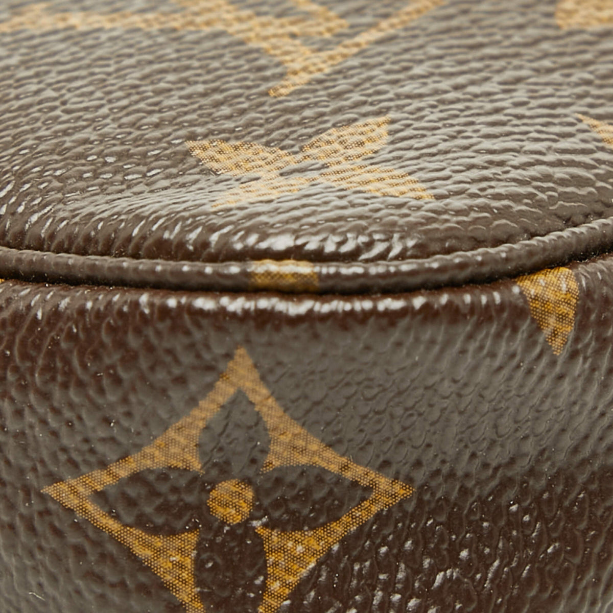 Louis Vuitton Brown Pvc Leather Handbag Pochette Pouch (Pre-Owned)