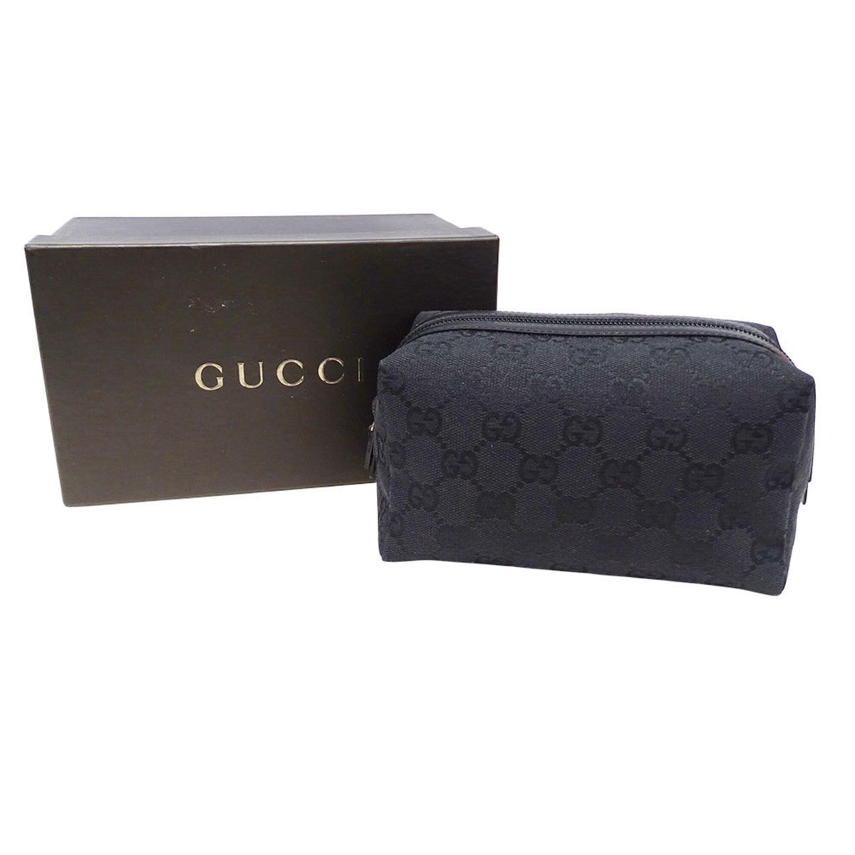 Gucci Black Gg Canvas Pouch (Pre-Owned)