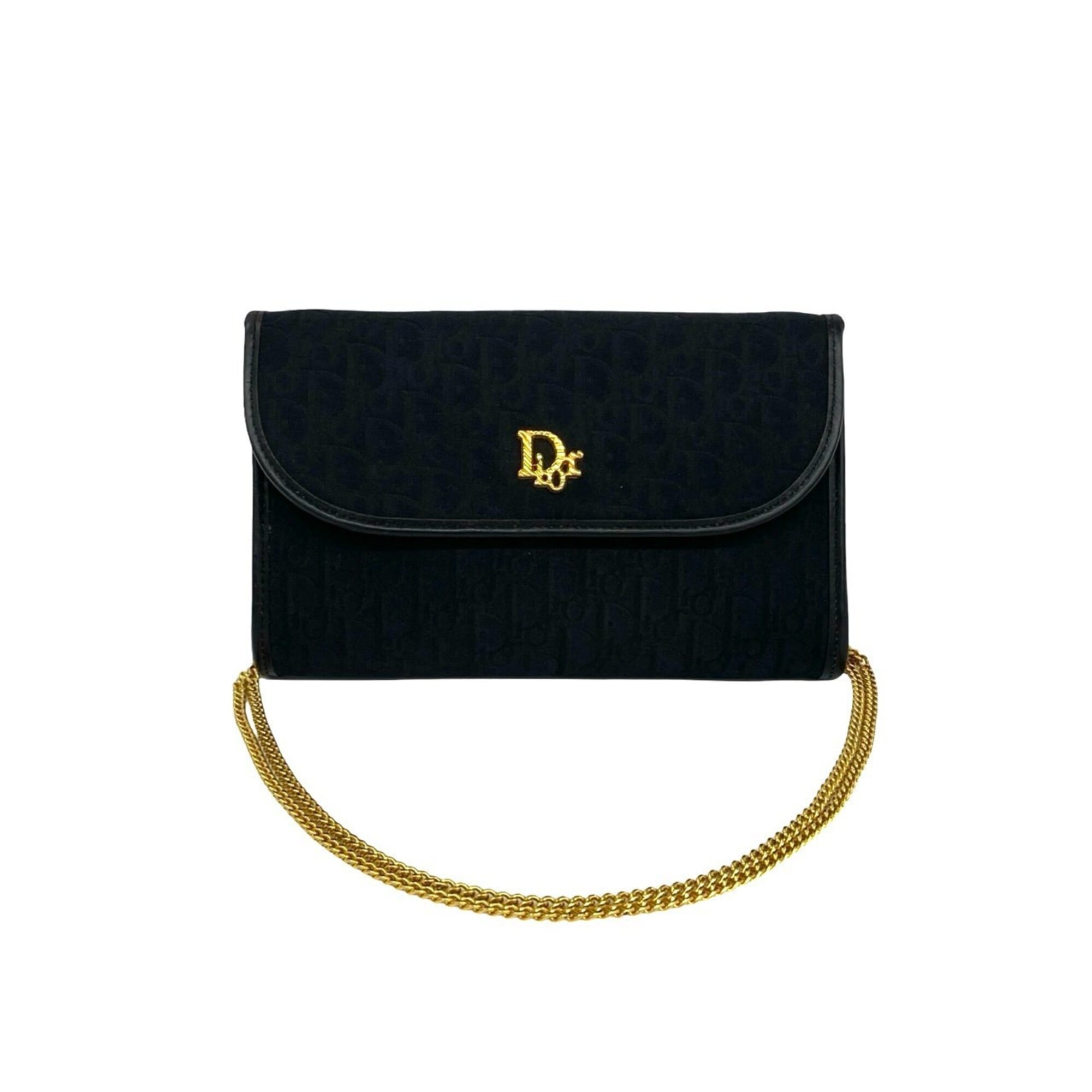 Christian Dior Black Canvas Leather Shoulder Bag (Pre-Owned)