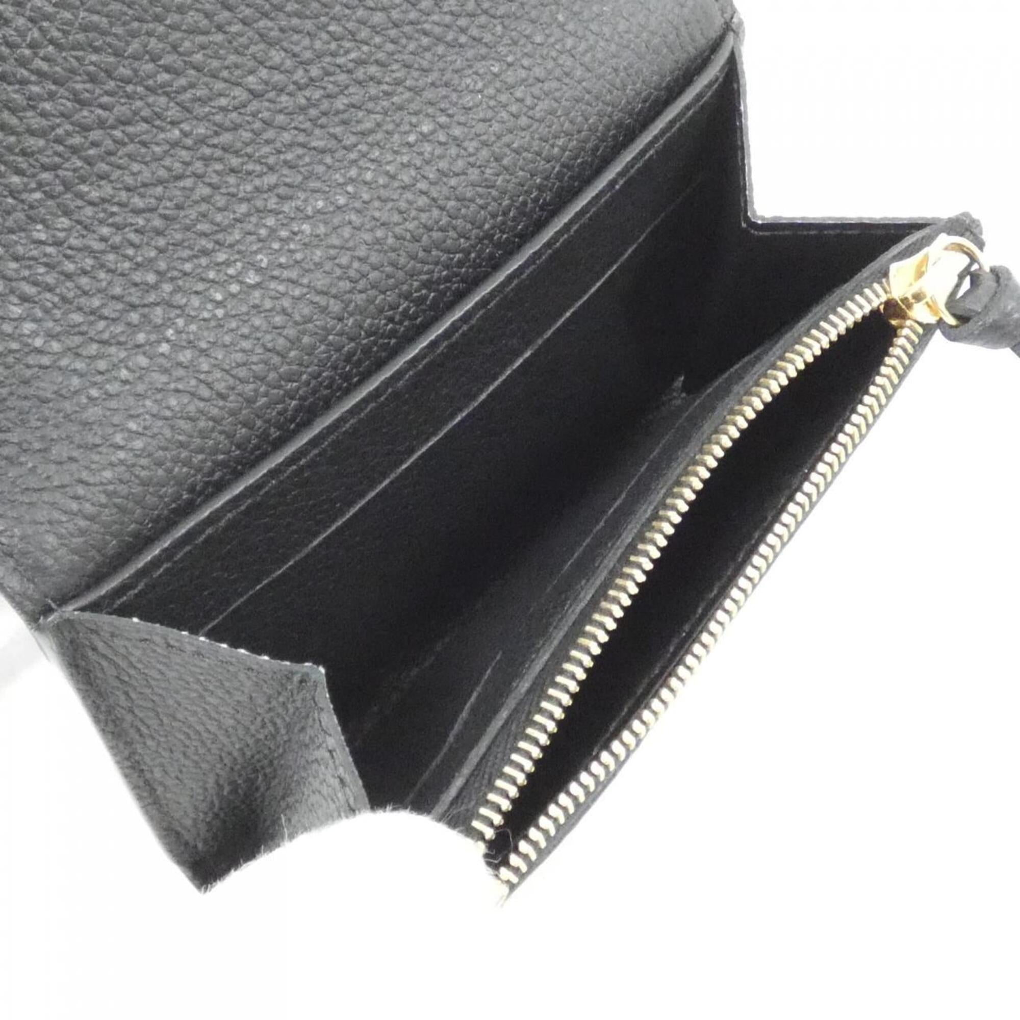 Louis Vuitton Black Leather Coin Purse/Coin Case (Pre-Owned)