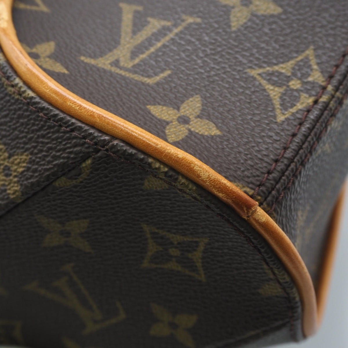 Louis Vuitton Monogram Beige Brown Coated Canvas Leather Handbag (Pre-Owned)
