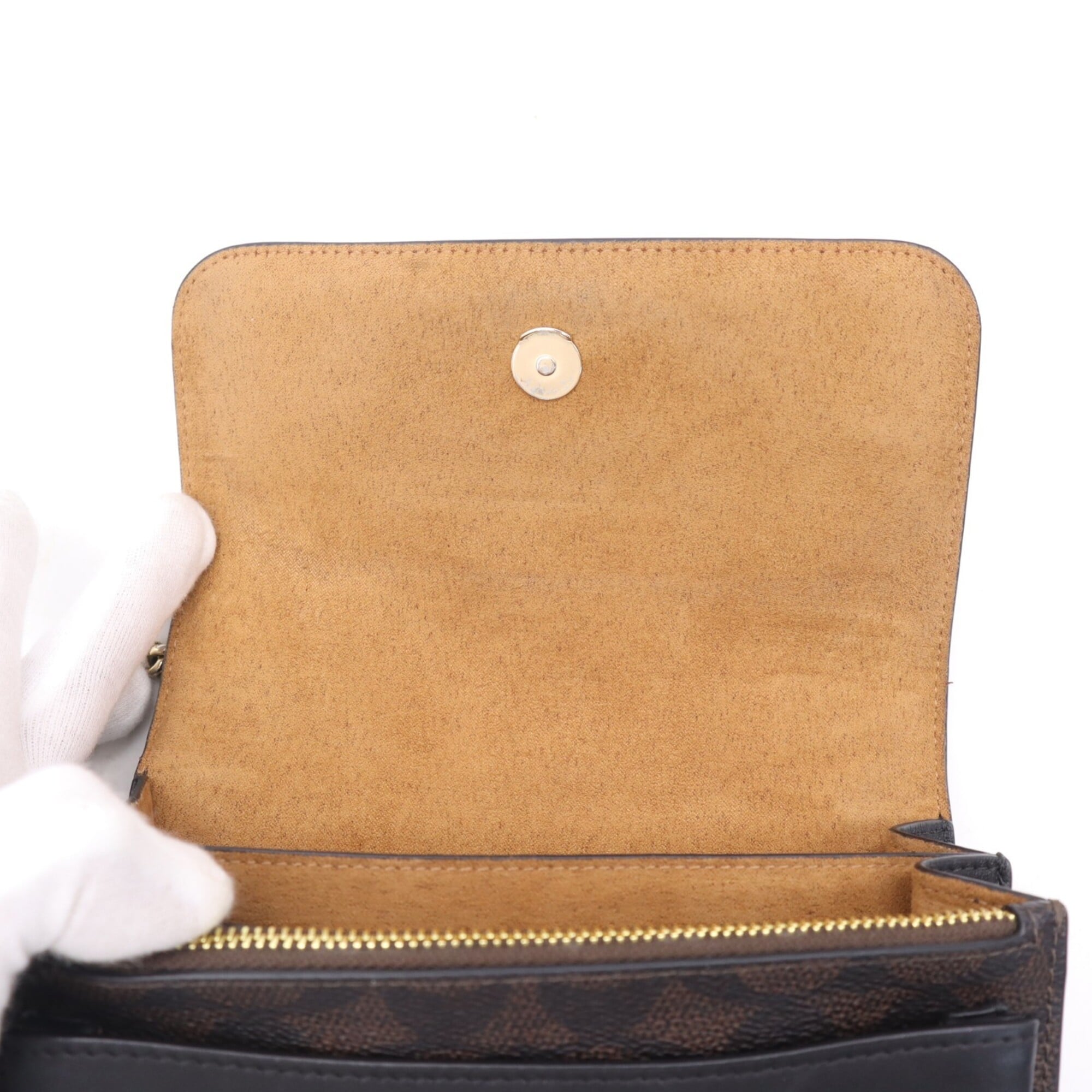Coach Signature Brown Coated Canvas Leather Crossbody Bag Shoulder Bag (Pre-Owned)