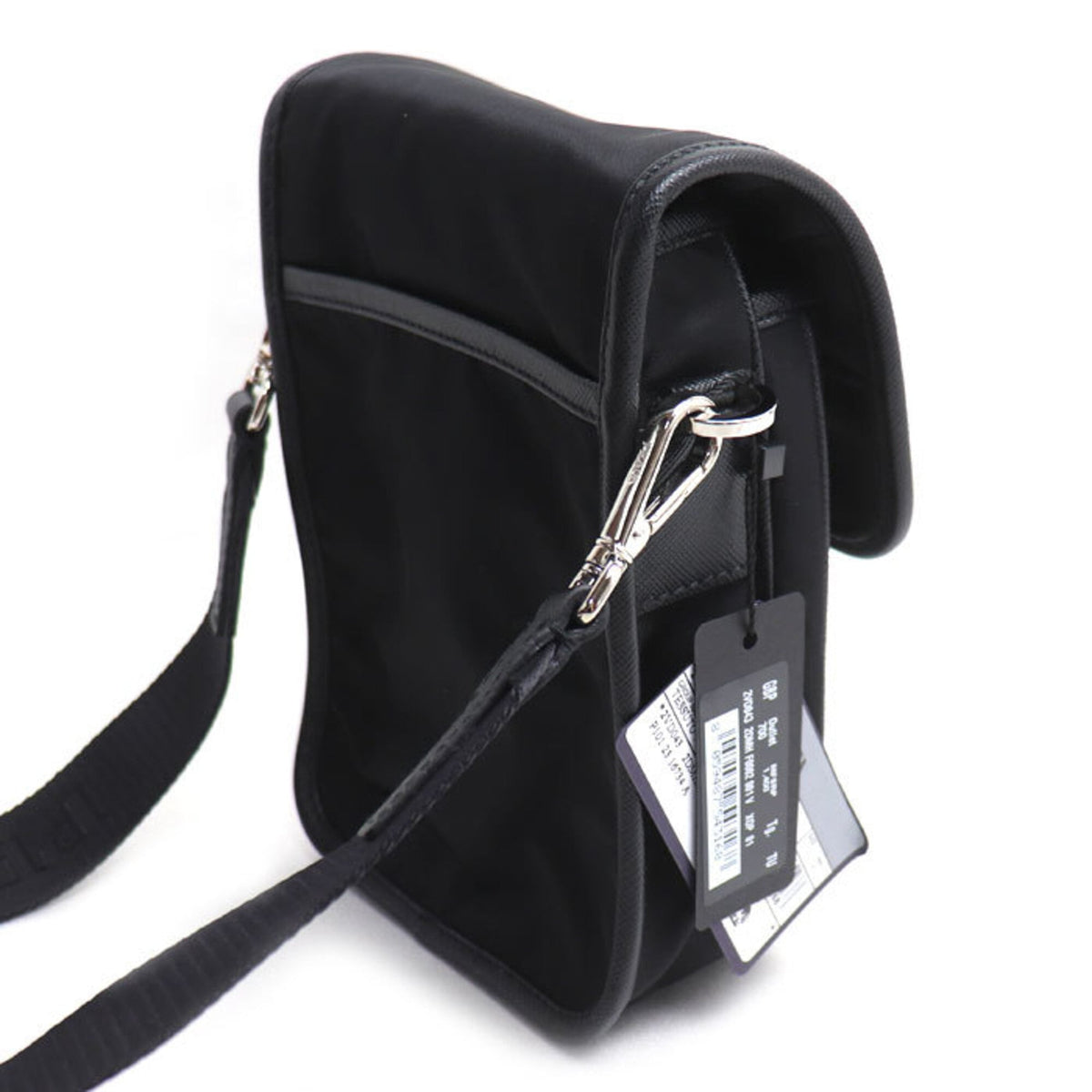Prada Black Nylon Leather Pouch Shoulder Bag (Pre-Owned)