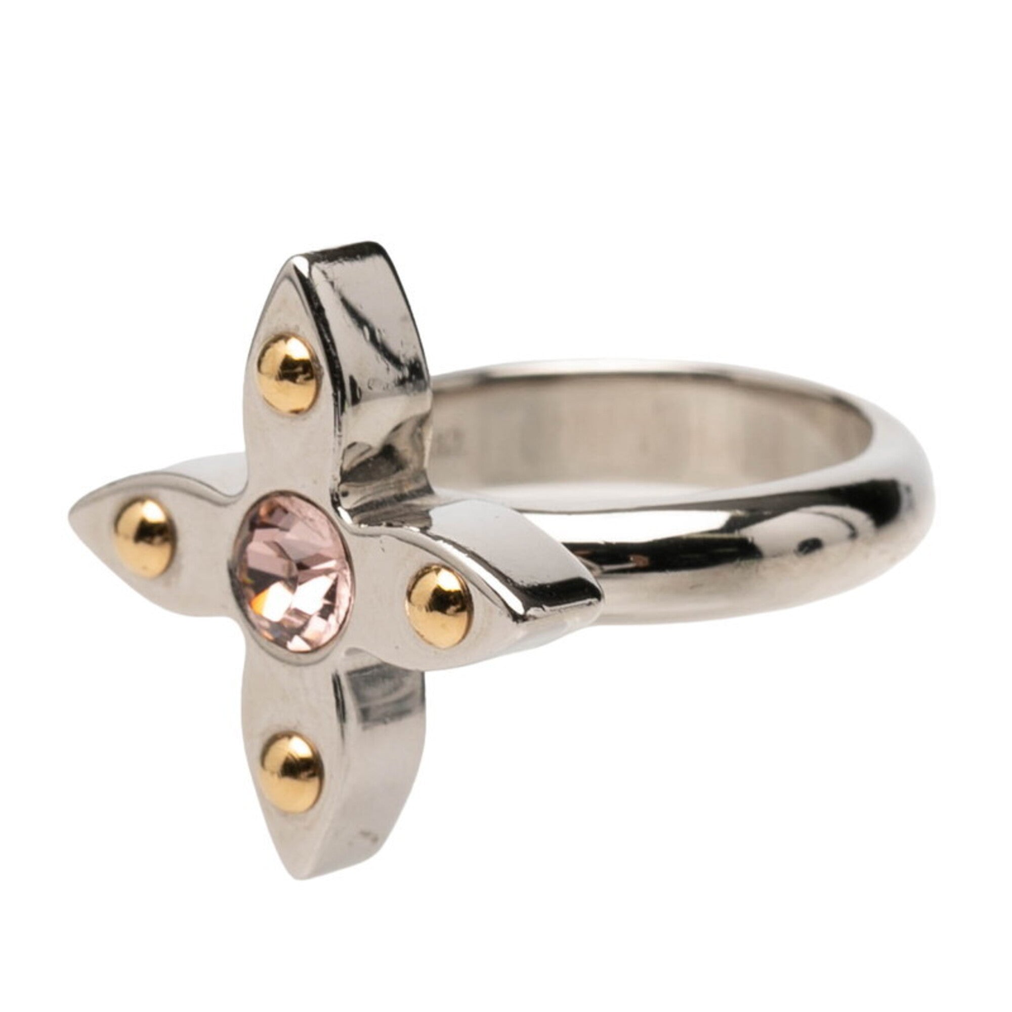 Louis Vuitton Gold Silver Pink Red Color Metal Band Ring (Pre-Owned)