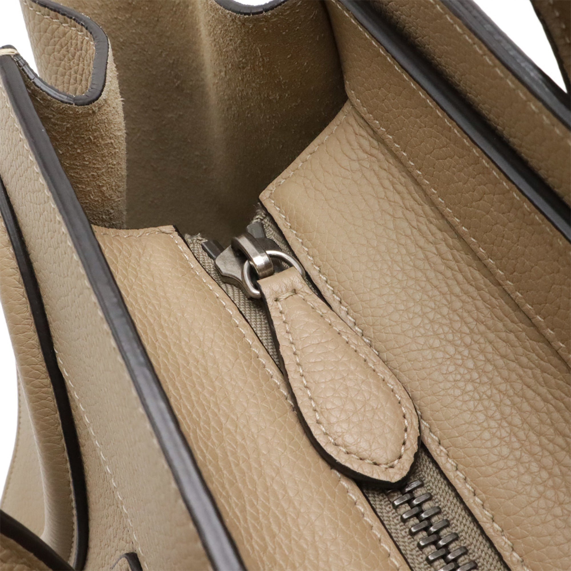Celine Beige Leather Handbag Tote Bag (Pre-Owned)
