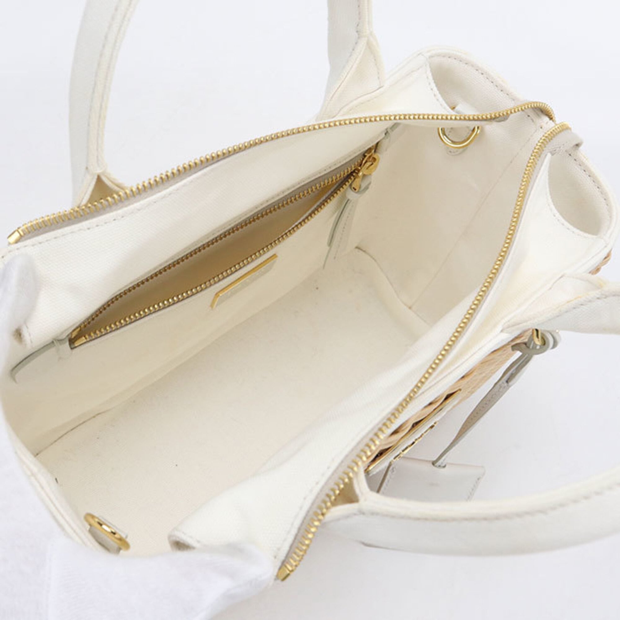 Prada Beige Cotton Canvas Tote Bag (Pre-Owned)
