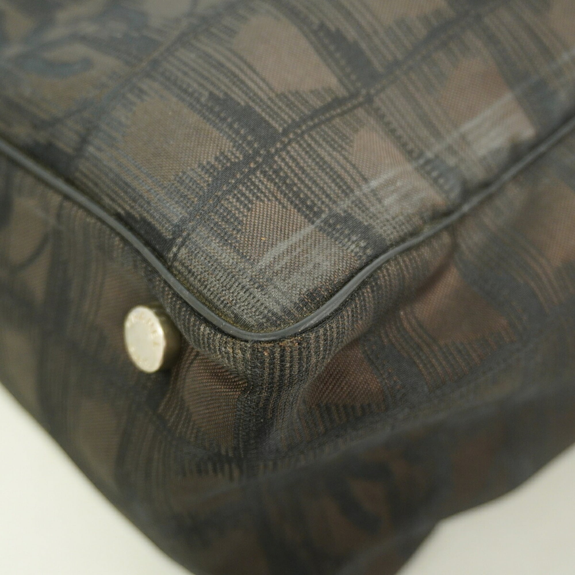 Chanel Black Brown Nylon Tote Bag (Pre-Owned)