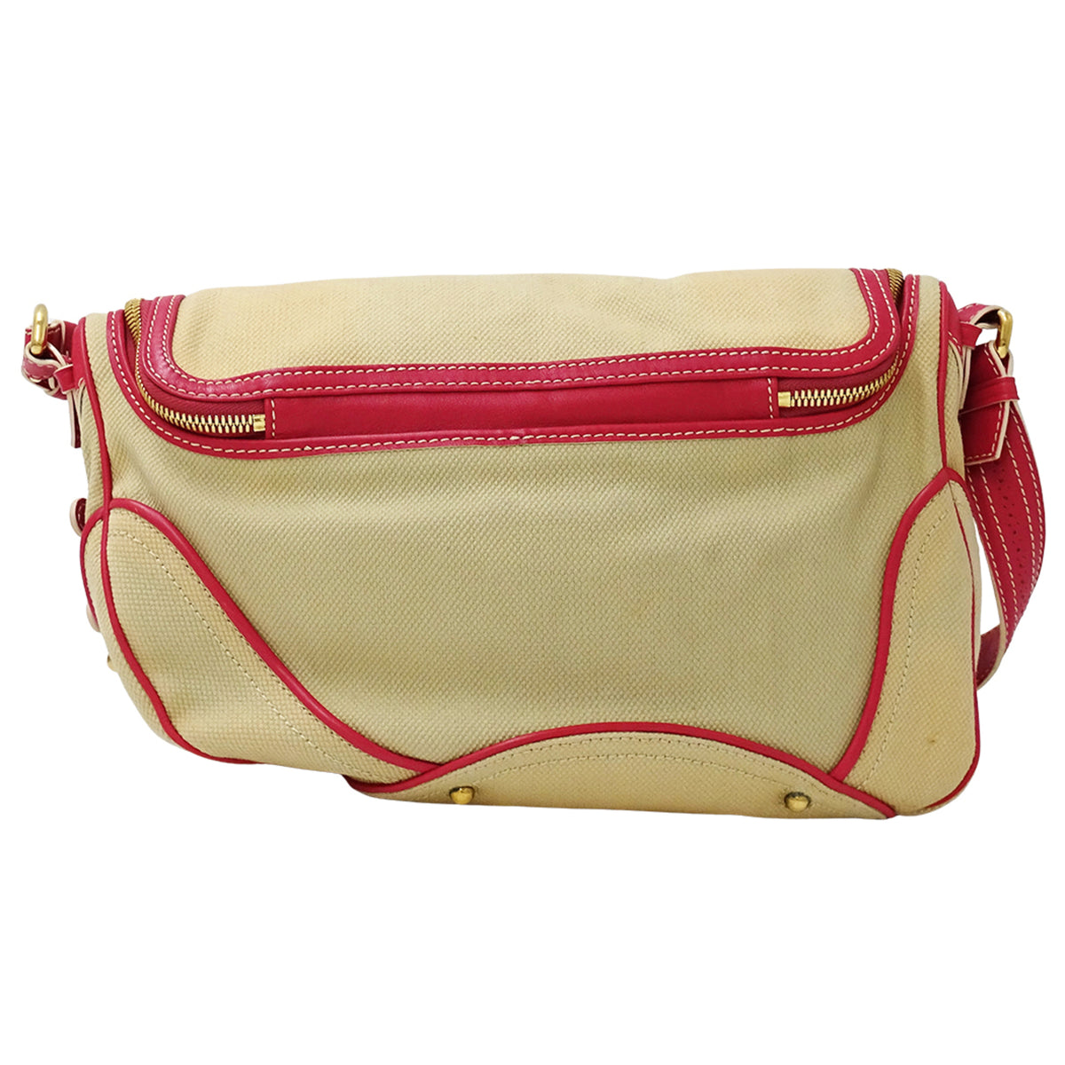 Celine Beige Pink Canvas Handbag Shoulder Bag (Pre-Owned)