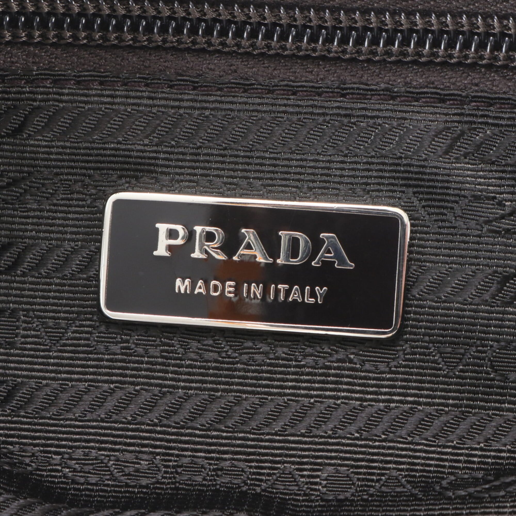 Prada Khaki Brown Nylon Leather Shoulder Bag (Pre-Owned)