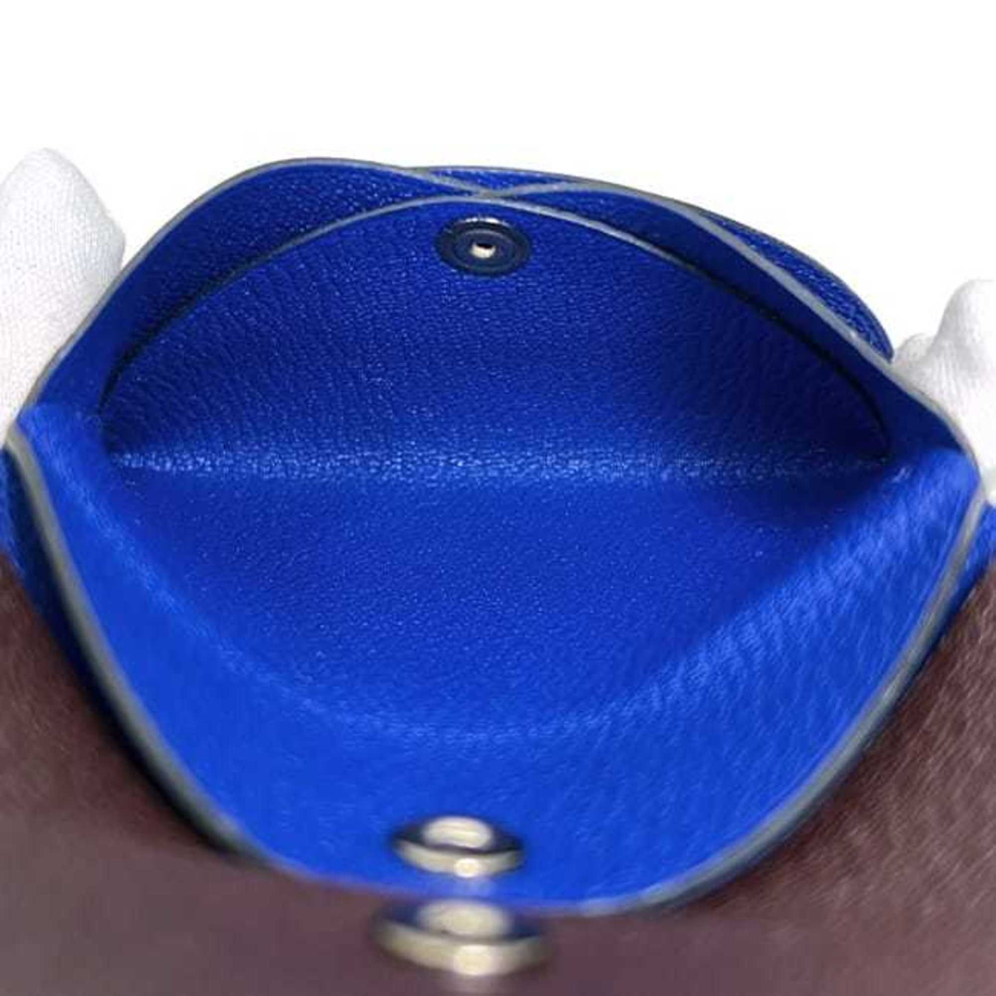 Hermes Blue Brown Leather Wallet (Bi-Fold) (Pre-Owned)
