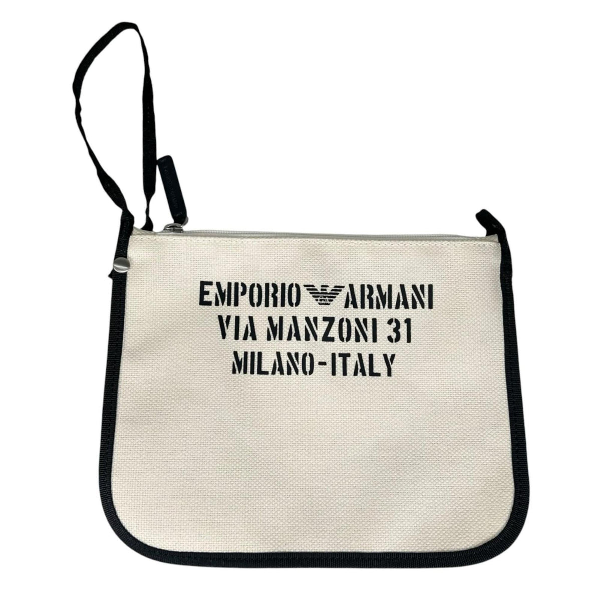 Emporio Armani Black White Pouch Tote Bag (Pre-Owned)