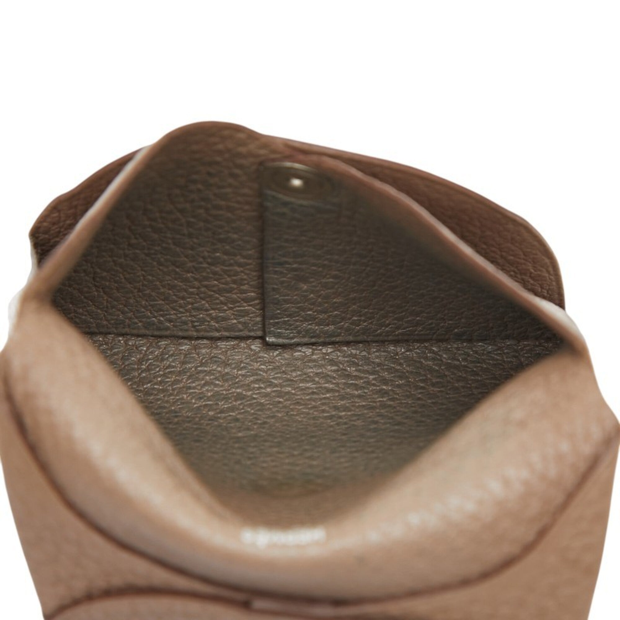Hermes Beige Etoupe Gray Taurillon Clemence Leather Coin Purse/Coin Case (Pre-Owned)