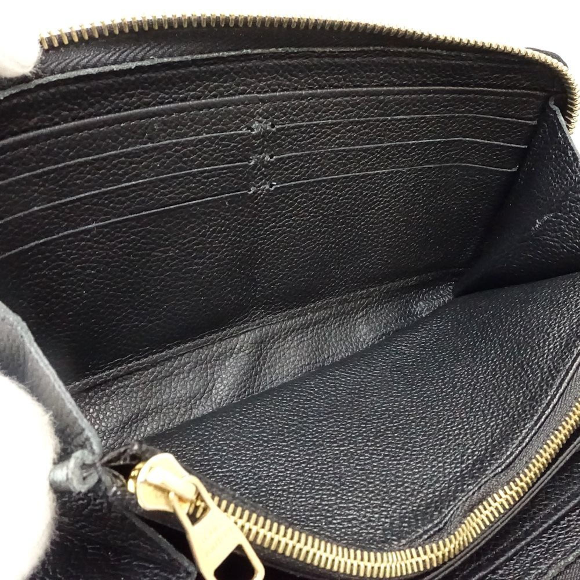 Louis Vuitton Black Leather Long Wallet (Bi-Fold) (Pre-Owned)