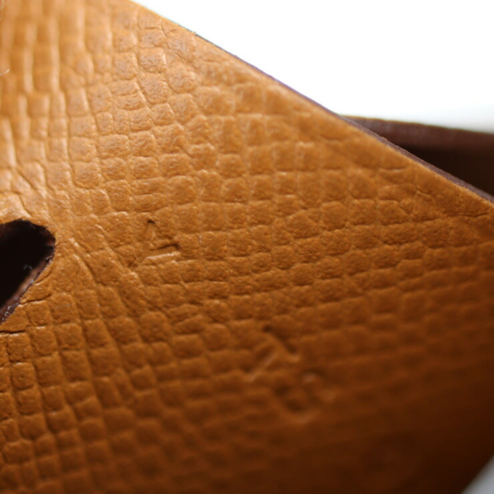 Hermes Brown Gold Brown Leather Wash Bag (Pre-Owned)