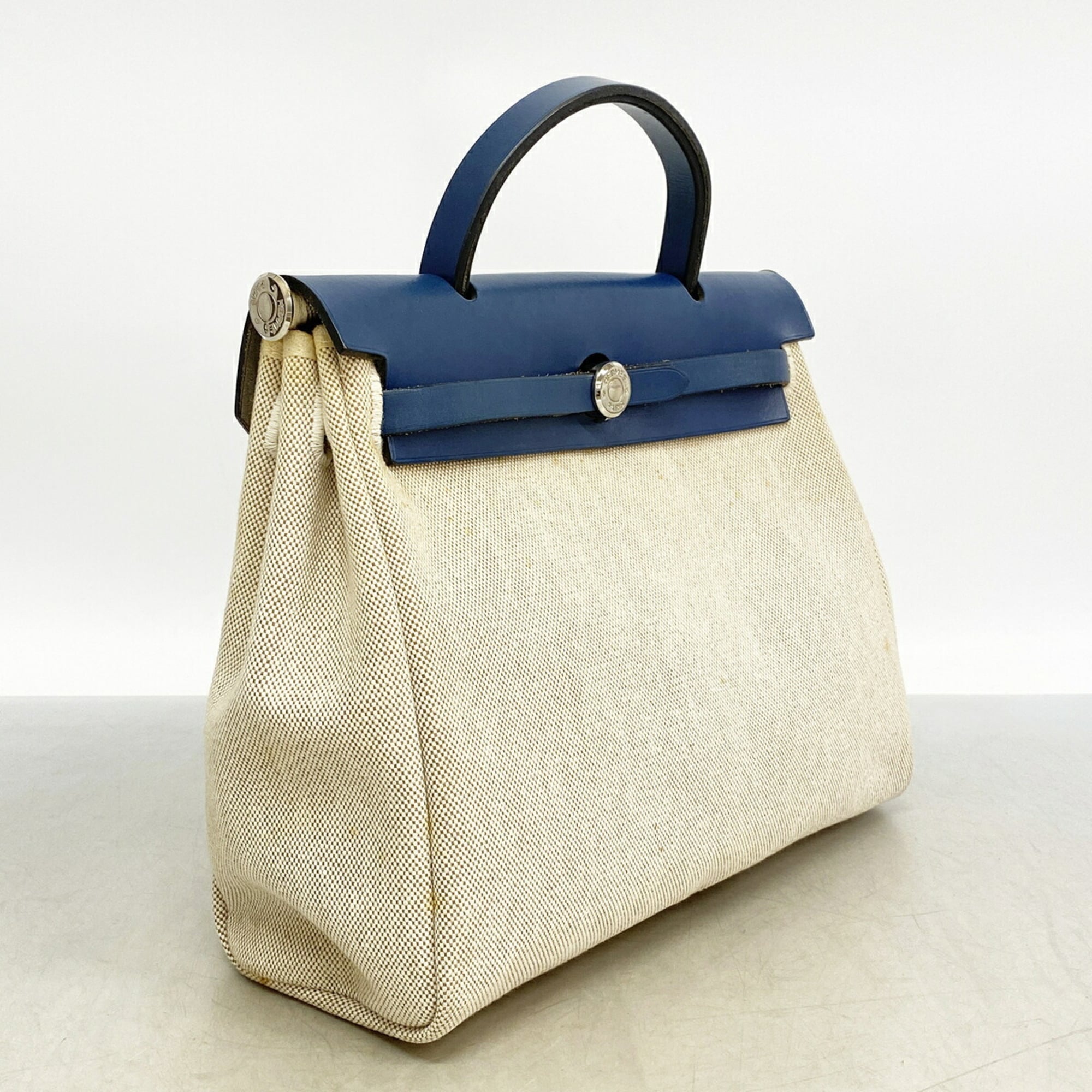 Hermes Blue Toile H Handbag (Pre-Owned)