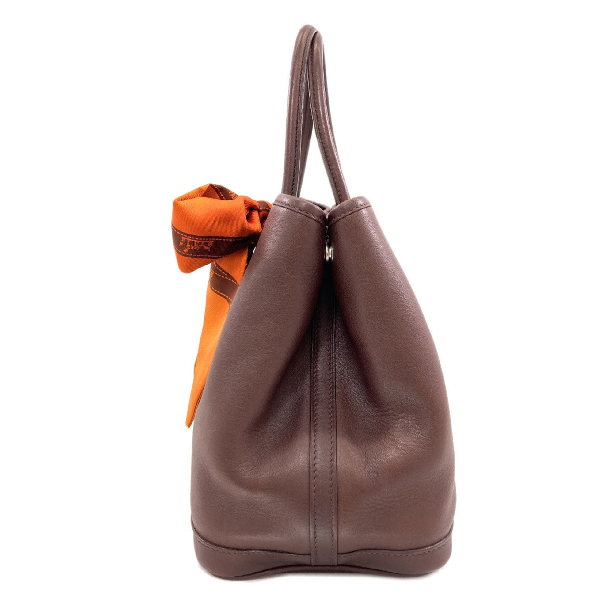 Hermes Garden Brown Swift Leather Handbag (Pre-Owned)