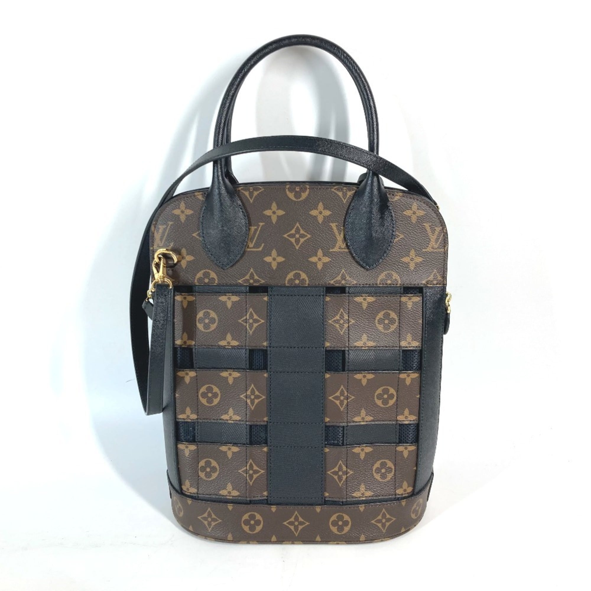 Louis Vuitton Black Brown Monogram Shoulder Bag Tote Bag (Pre-Owned)