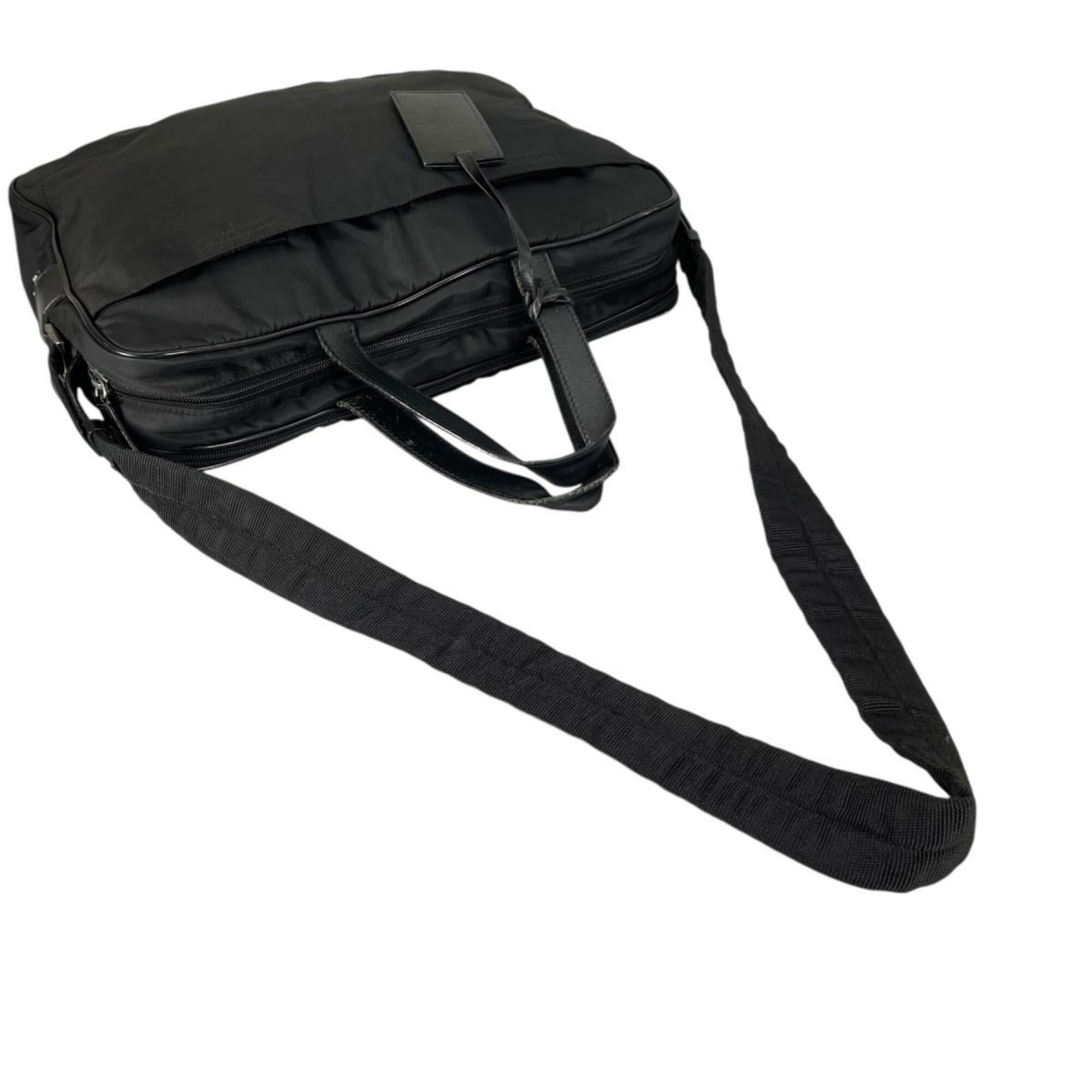 Prada Black Nylon Briefcase Shoulder Bag (Pre-Owned)