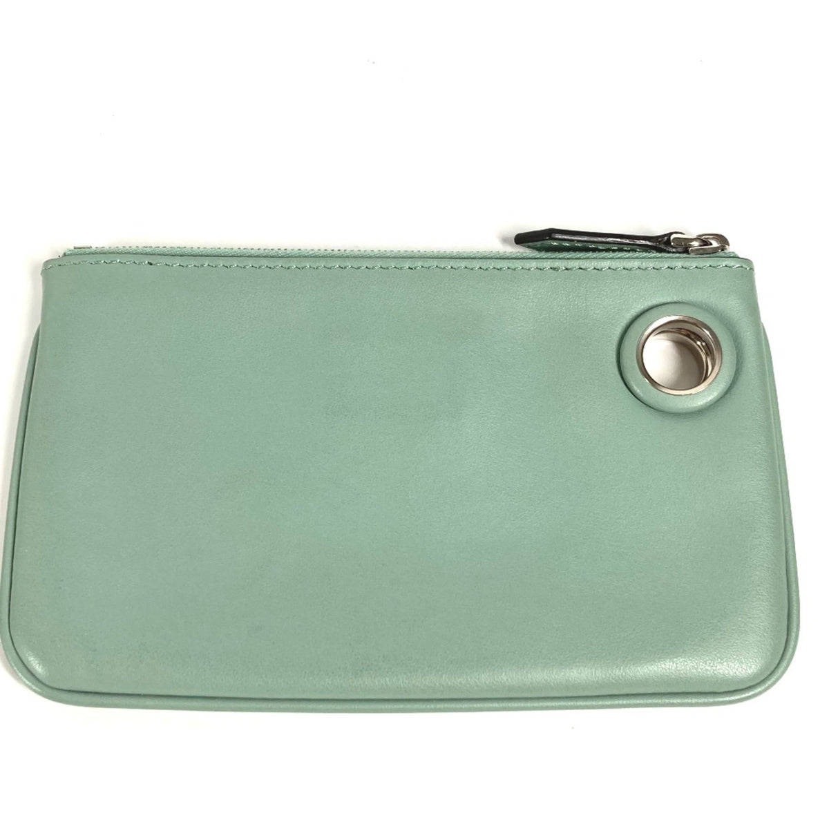 Fendi Green Leather Pouch (Pre-Owned)