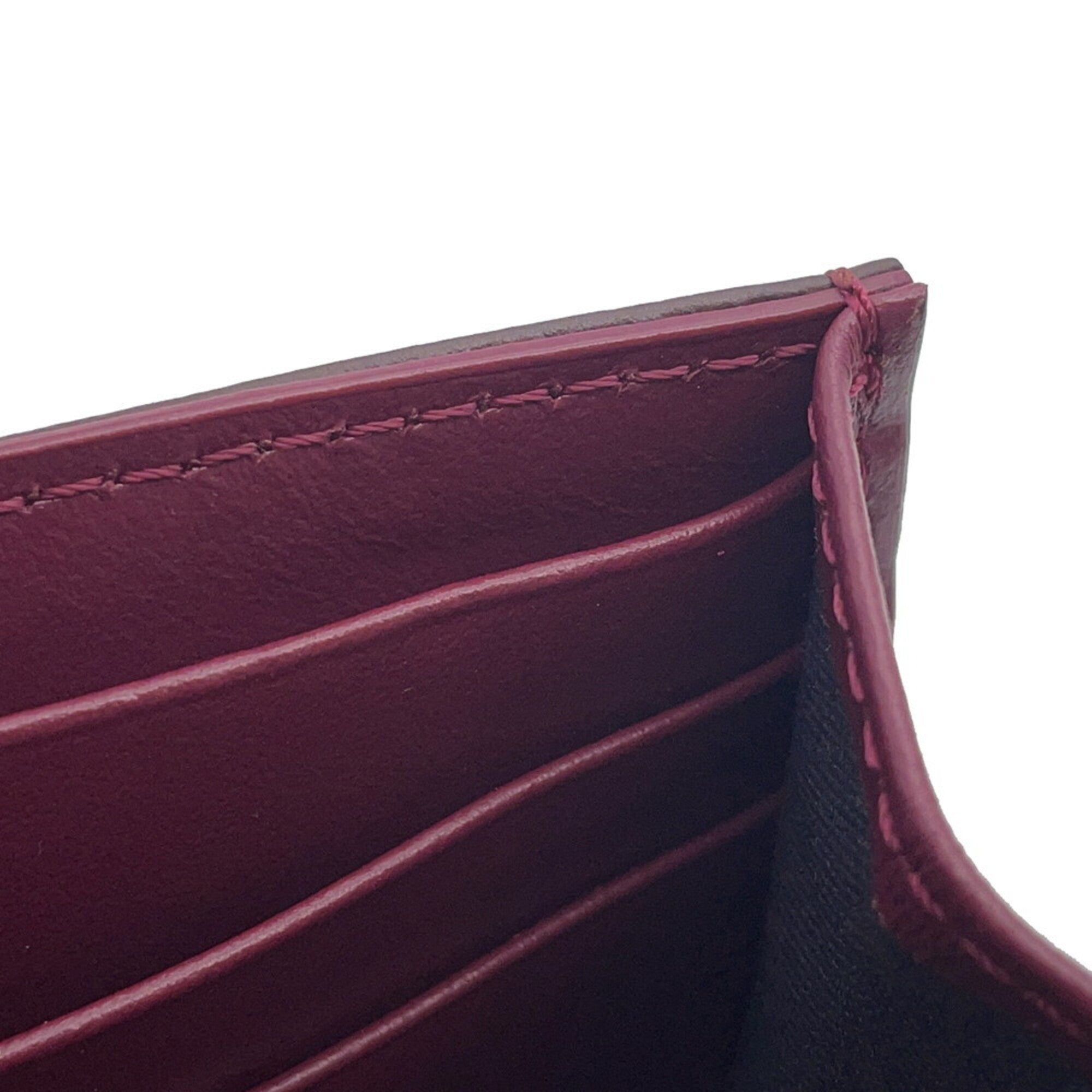 Fendi Bordeaux Purple Leather Chain/Shoulder Wallet (Pre-Owned)