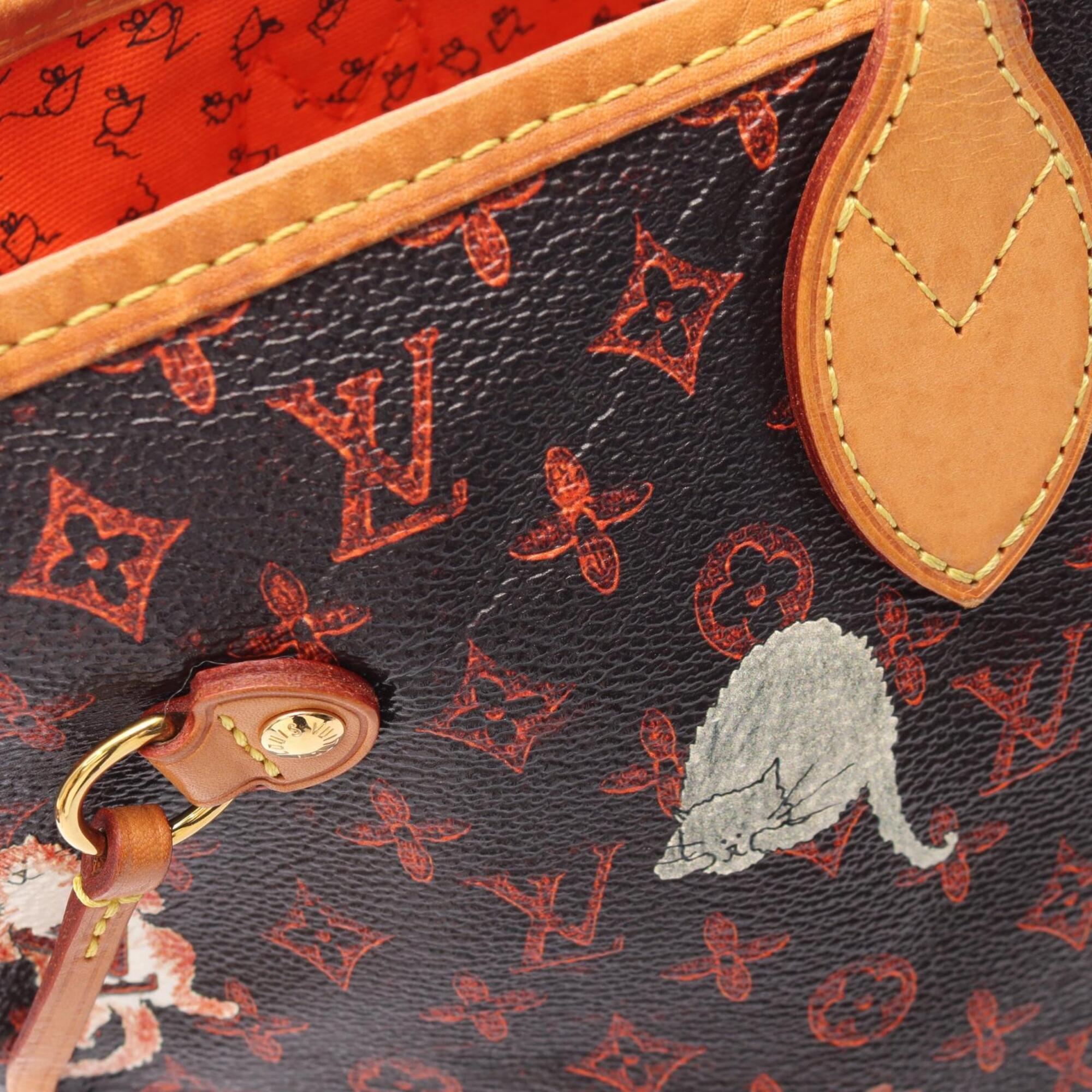 Louis Vuitton Brown Coated Canvas Leather Handbag Pouch Tote Bag (Pre-Owned)