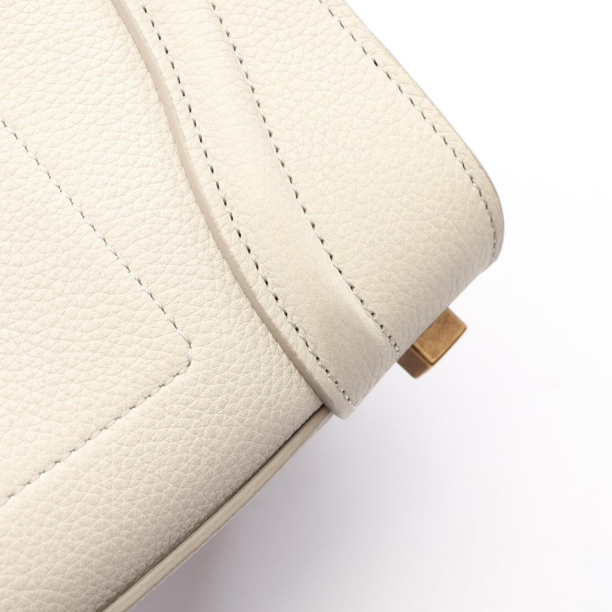 Celine White Leather Handbag Tote Bag (Pre-Owned)