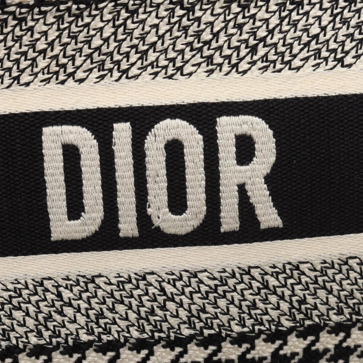 Christian Dior Black Ivory Canvas Handbag Tote Bag (Pre-Owned)