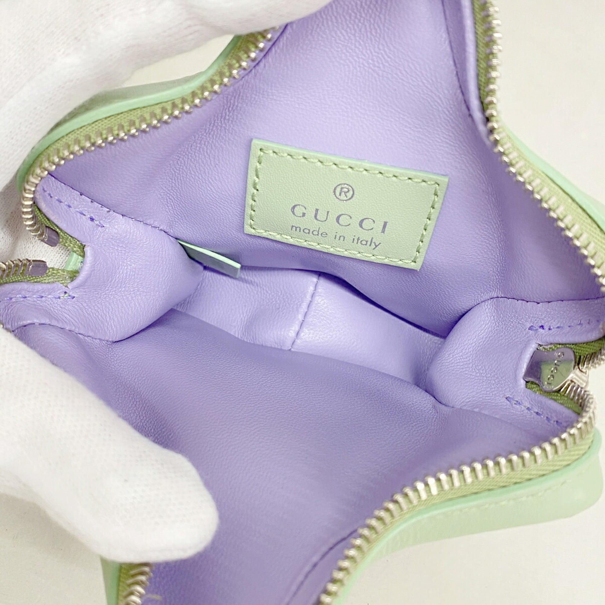 Gucci Beige Green Pvc Coin Purse/Coin Case (Pre-Owned)