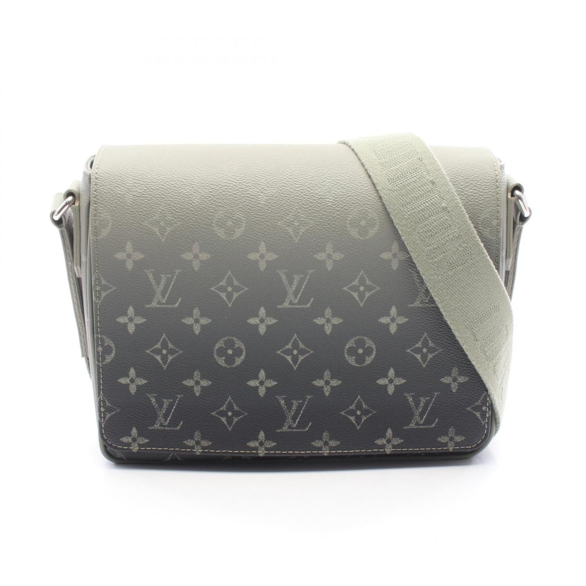 Louis Vuitton Khaki Coated Canvas Leather Handbag Shoulder Bag (Pre-Owned)
