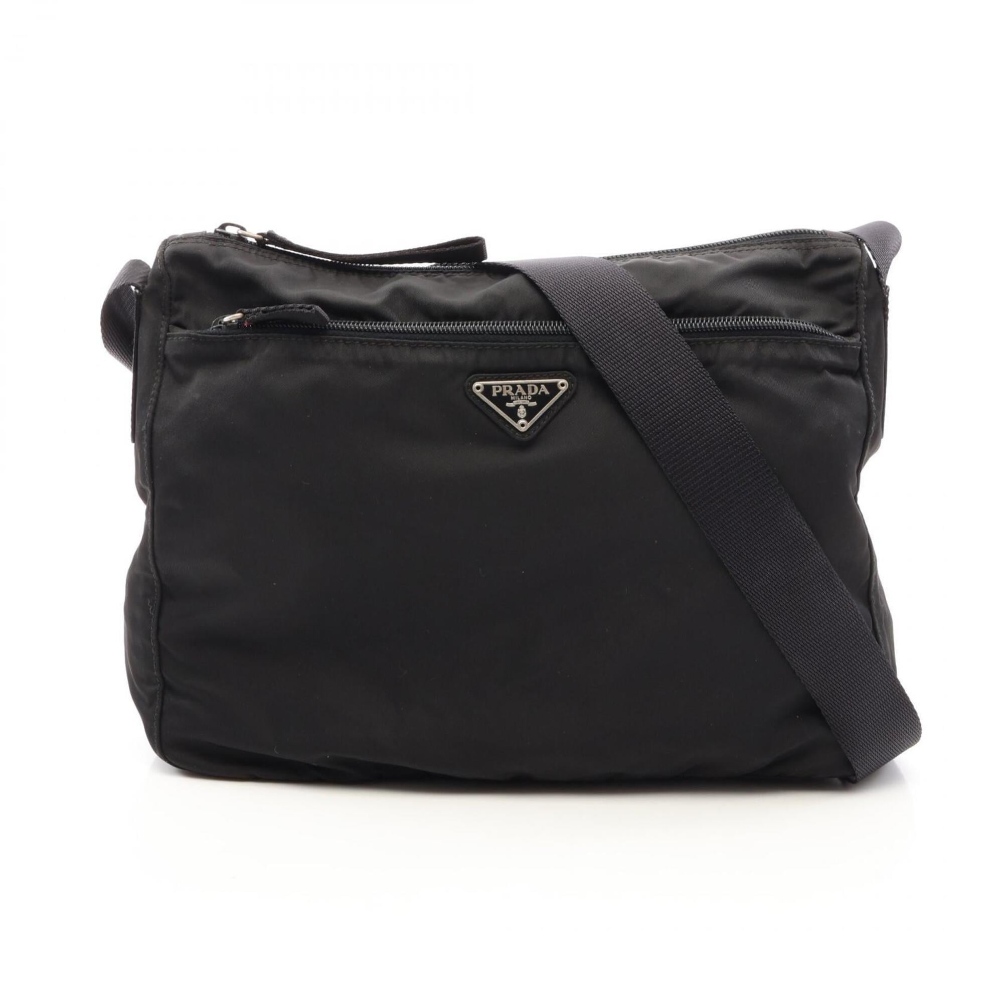 Prada Black Nylon Leather Shoulder Bag (Pre-Owned)