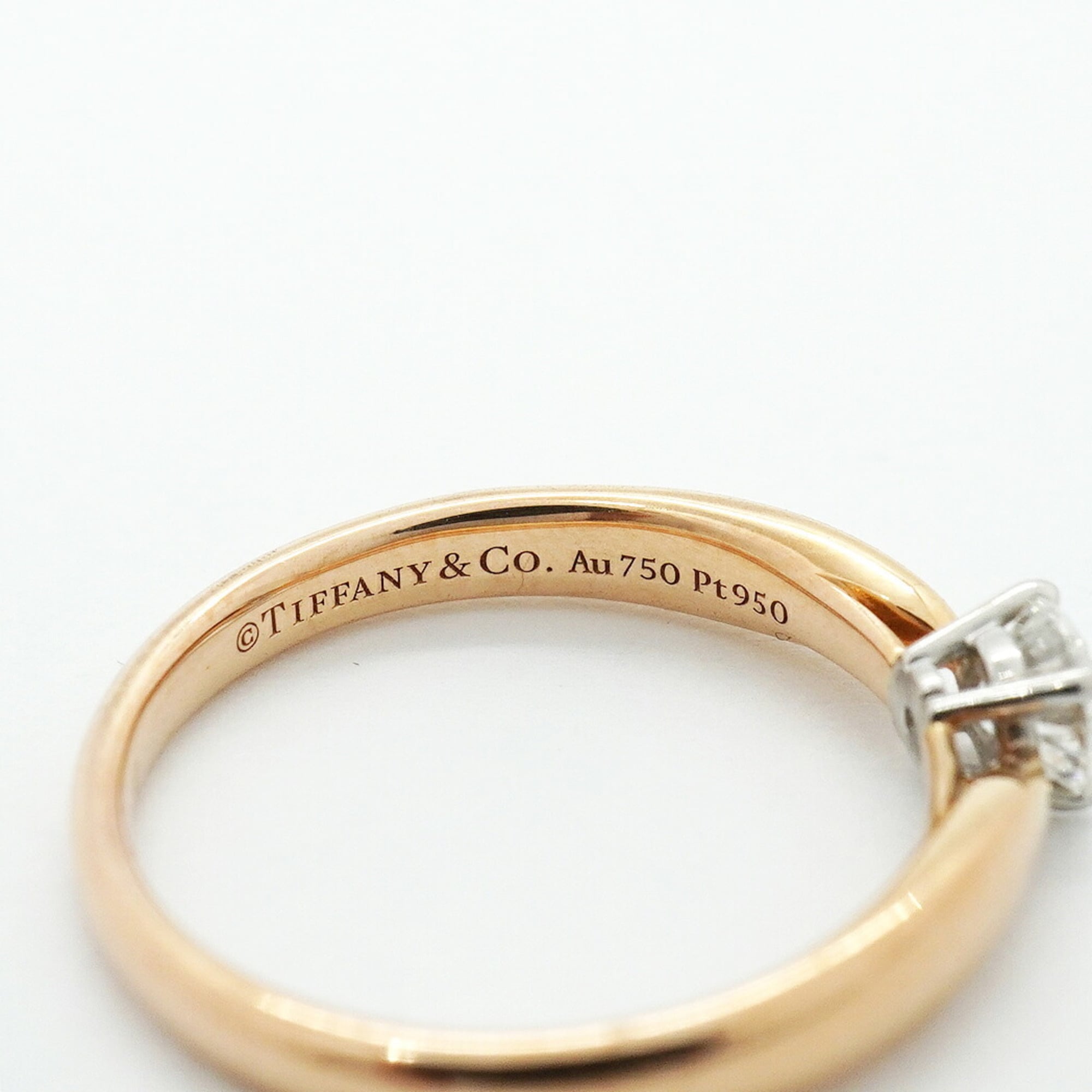 Tiffany Pink Gold (18K) Platinum 950 Band Ring (Pre-Owned)
