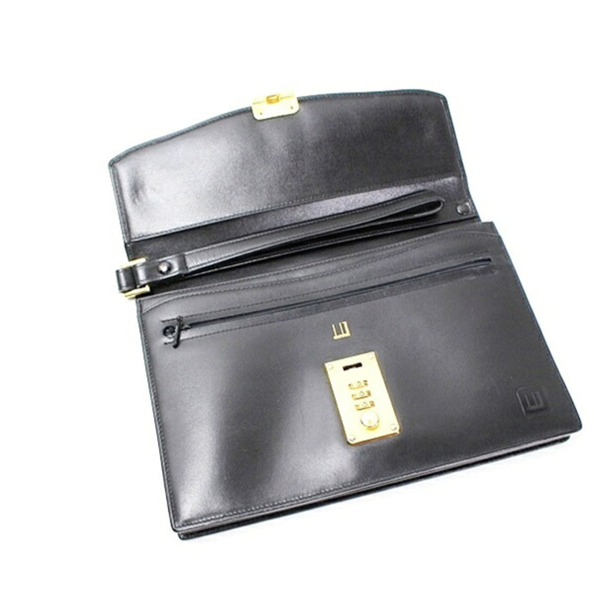 Dunhill Black Leather Clutch Bag (Pre-Owned)