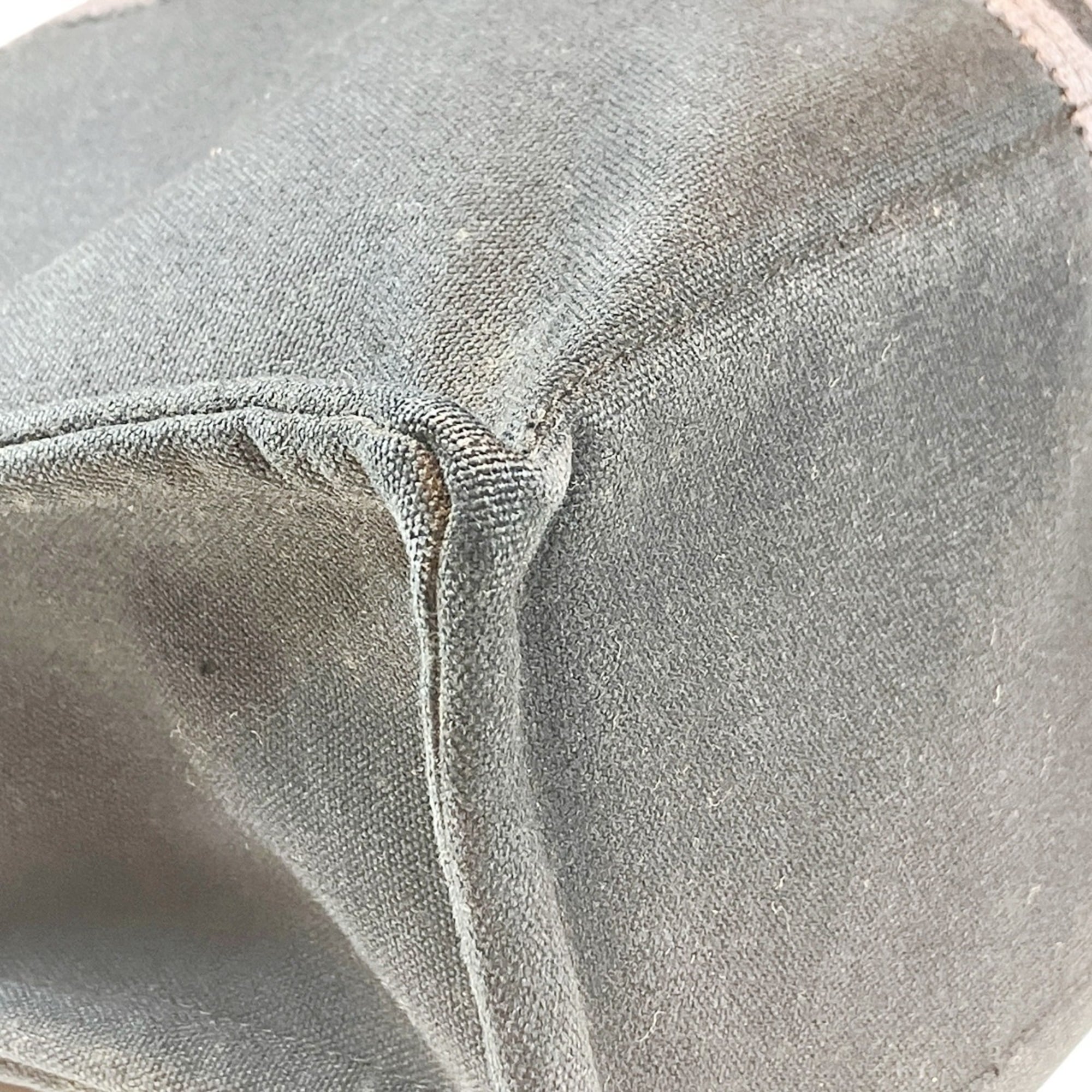 Hermes Black Gray Canvas Tote Bag (Pre-Owned)