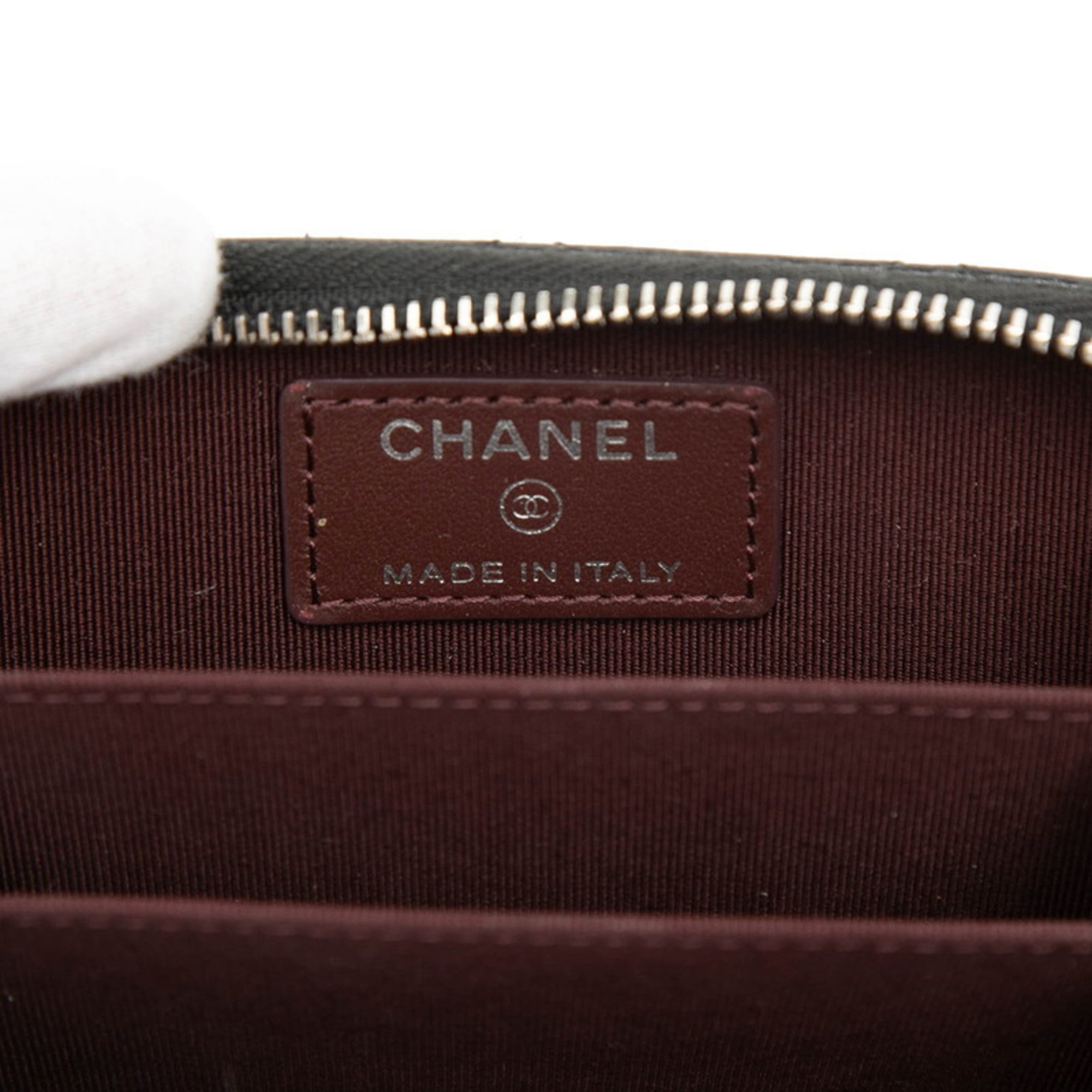 Chanel Matelasse Black Grained Calfskin Coin Purse/Coin Case (Pre-Owned)