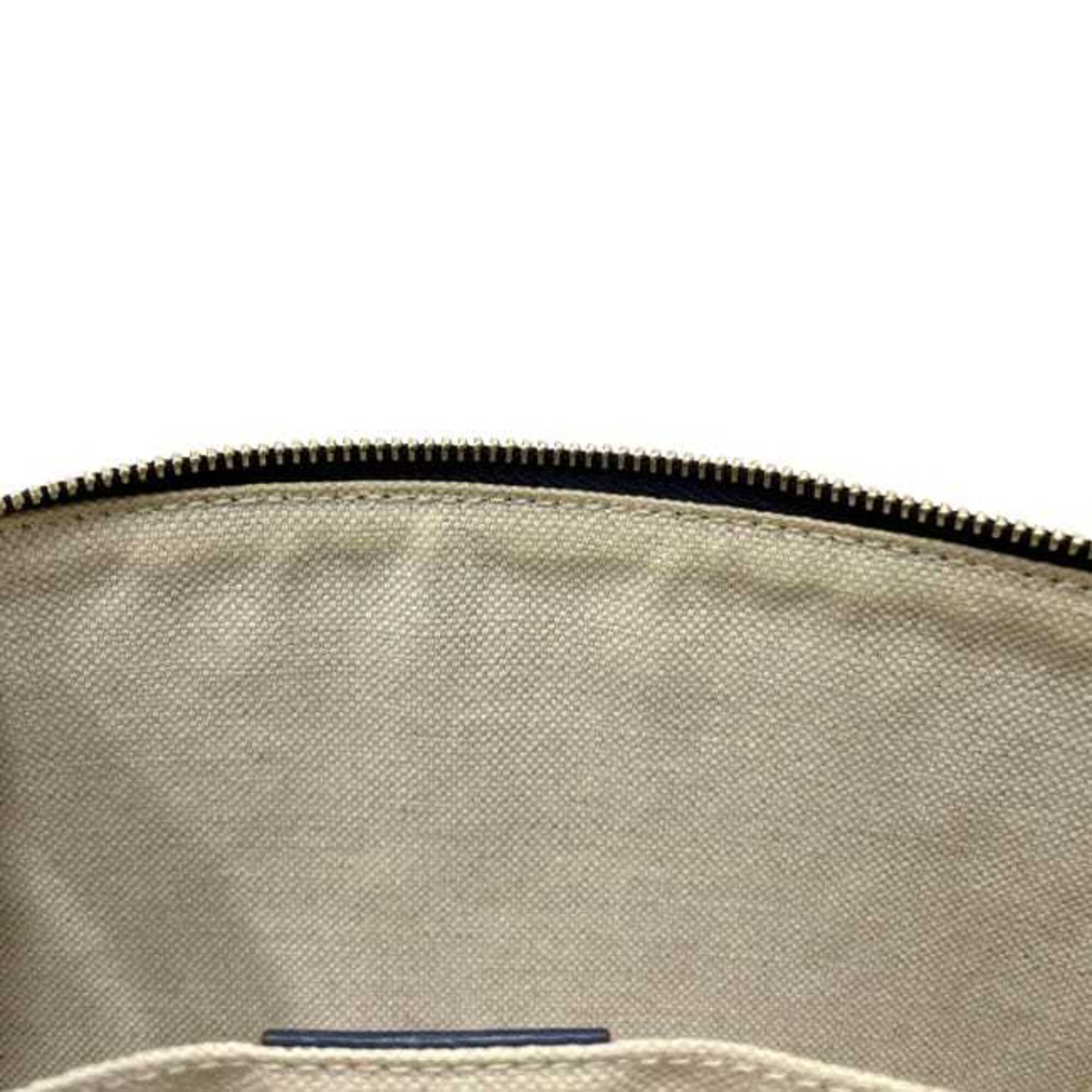 Gucci Navy Bamboo Leather Pouch (Pre-Owned)