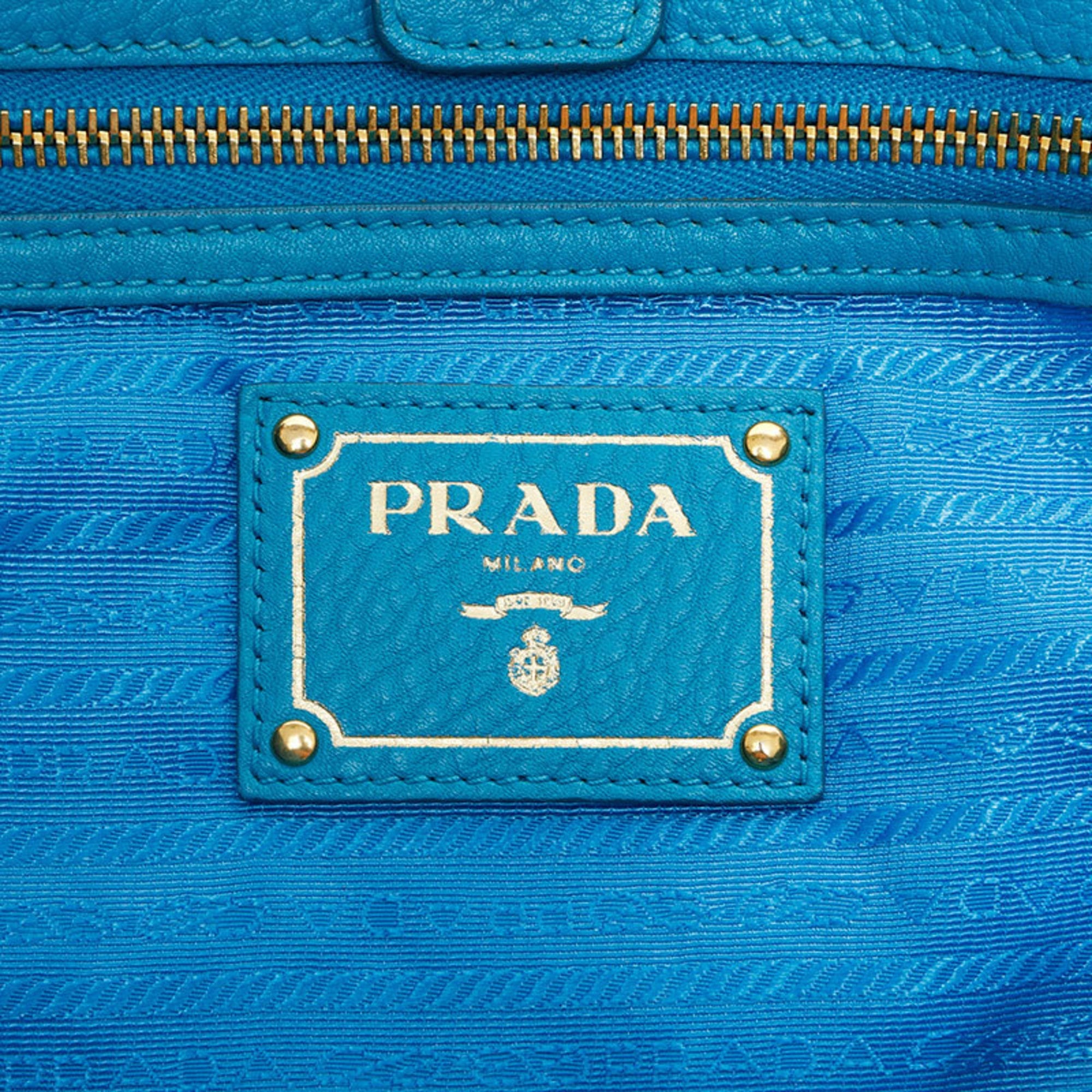 Prada Blue Leather Handbag (Pre-Owned)