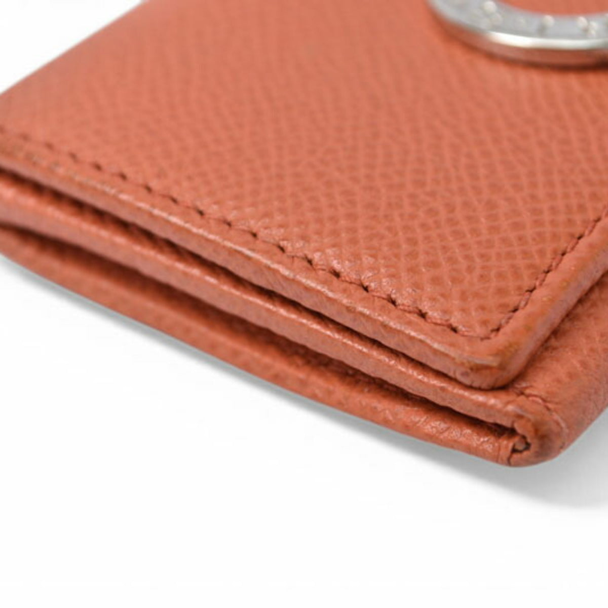Bvlgari Orange Leather Coin Purse/Coin Case (Pre-Owned)