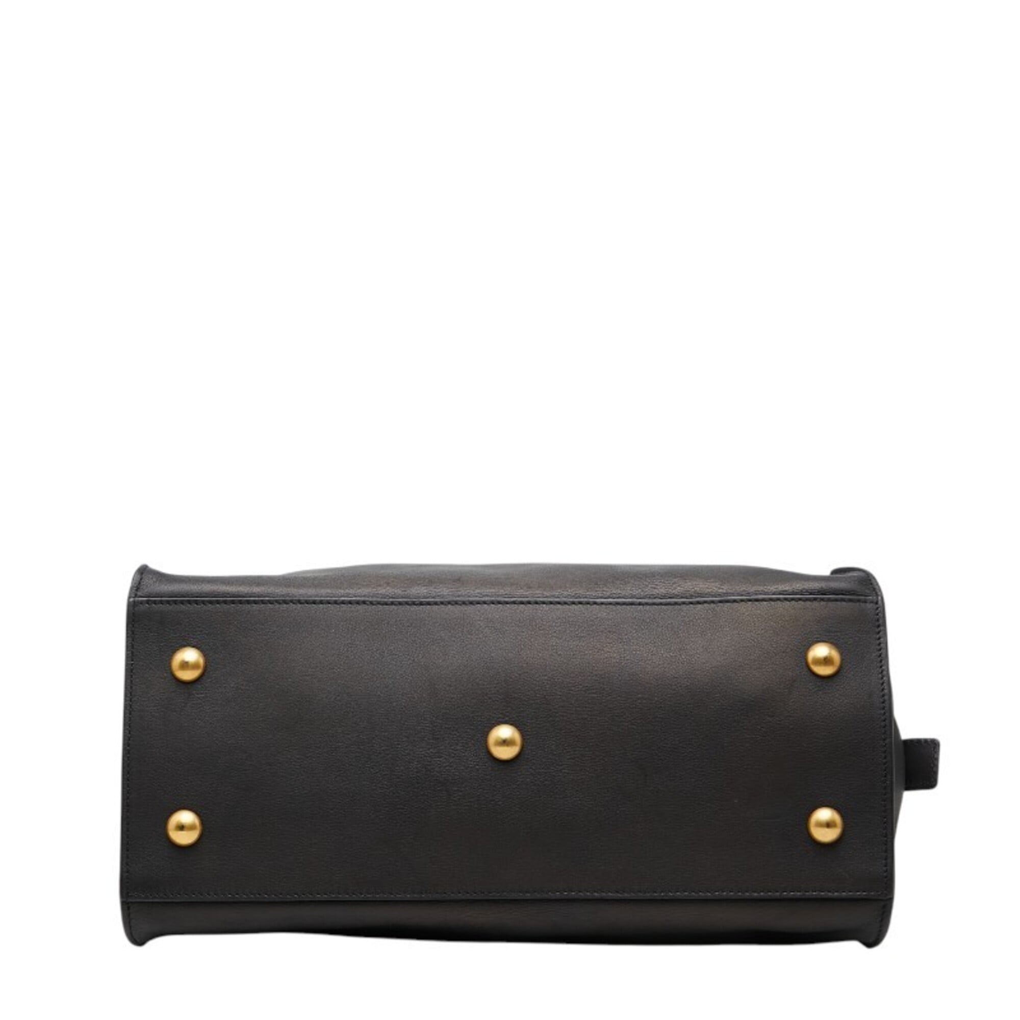 Saint Laurent Black Leather Handbag Shoulder Bag (Pre-Owned)