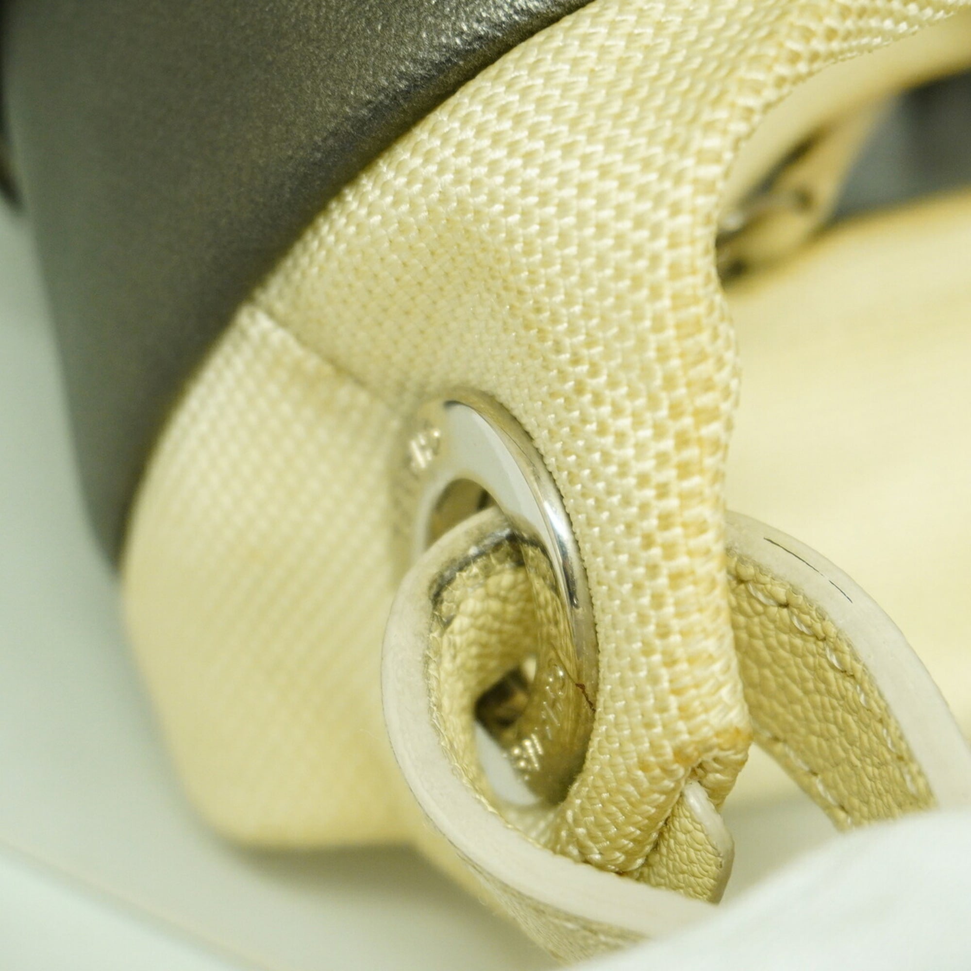 Chanel Gray Coated Canvas Shoulder Bag (Pre-Owned)